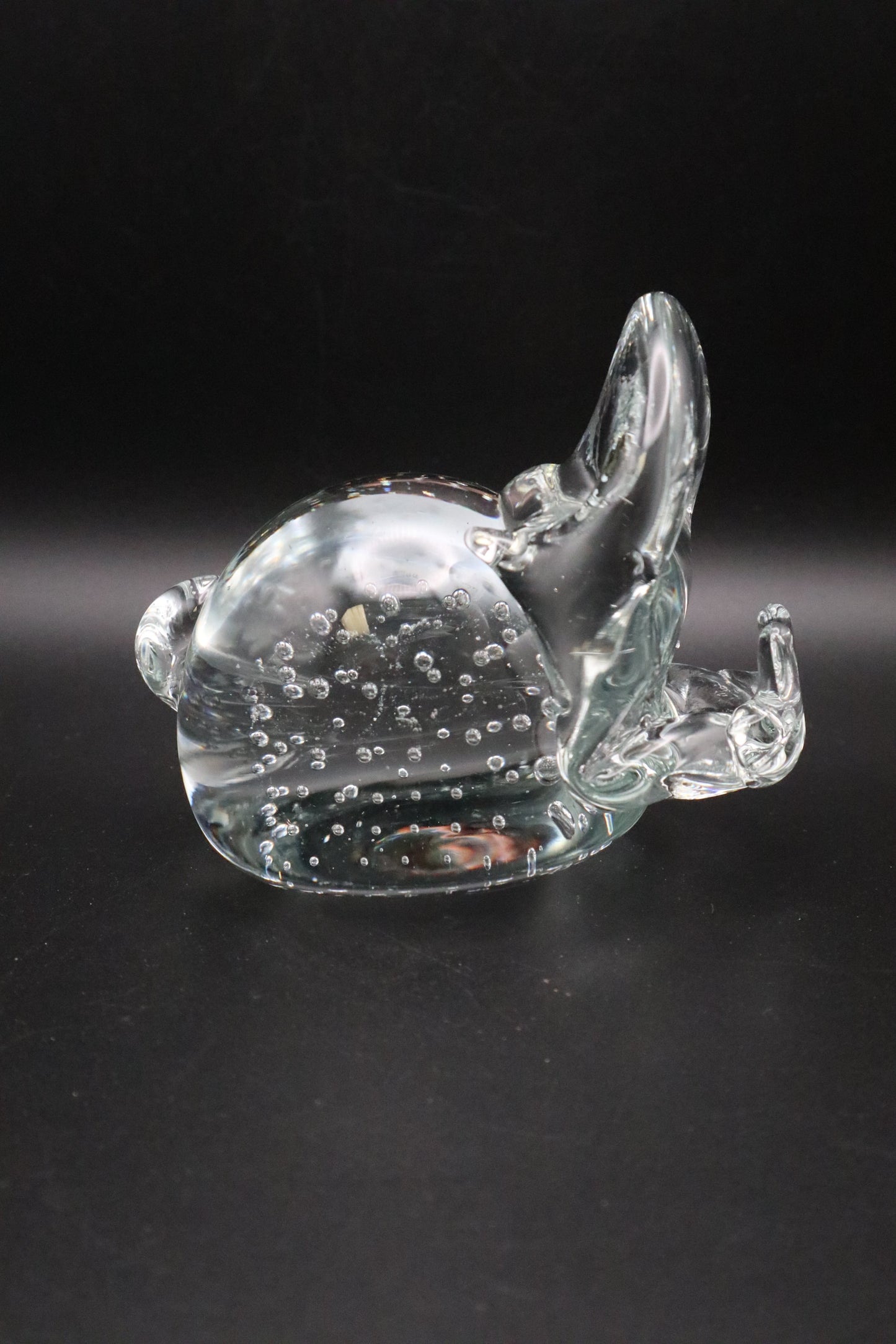 1960's ART GLASS HIPPO PAPERWEIGHT