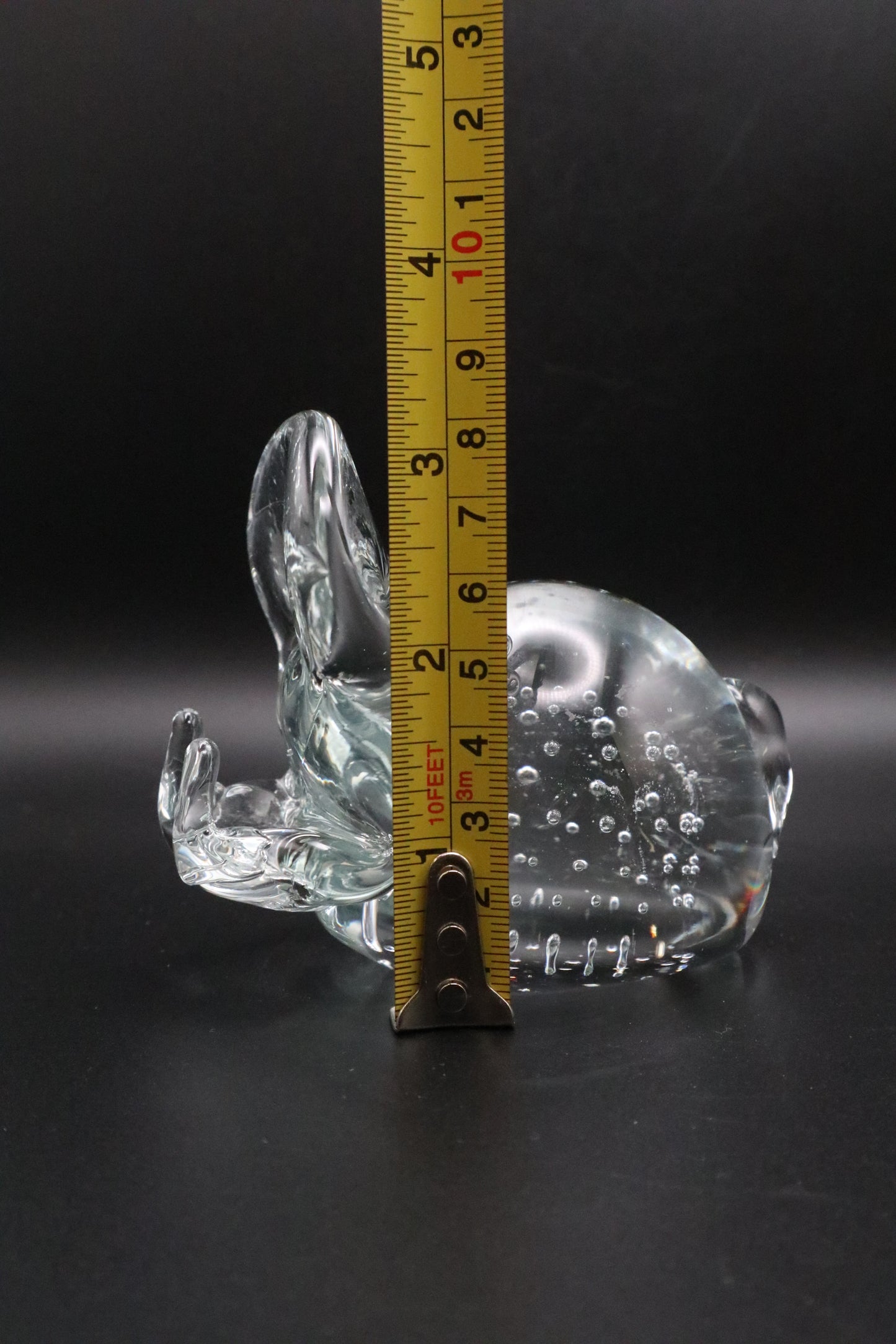 1960's ART GLASS HIPPO PAPERWEIGHT