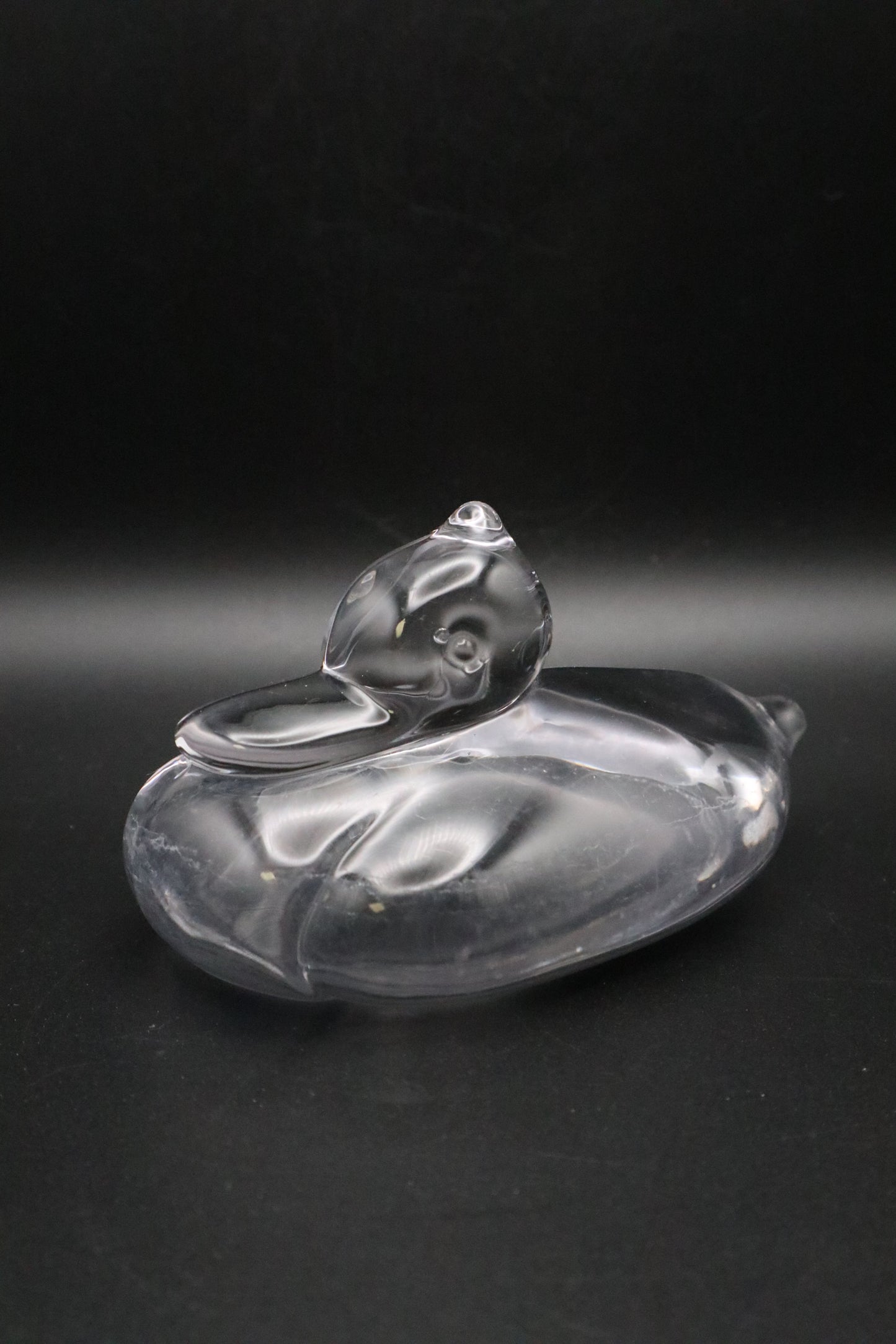 VINTAGE GLASS DUCK PAPERWEIGHT