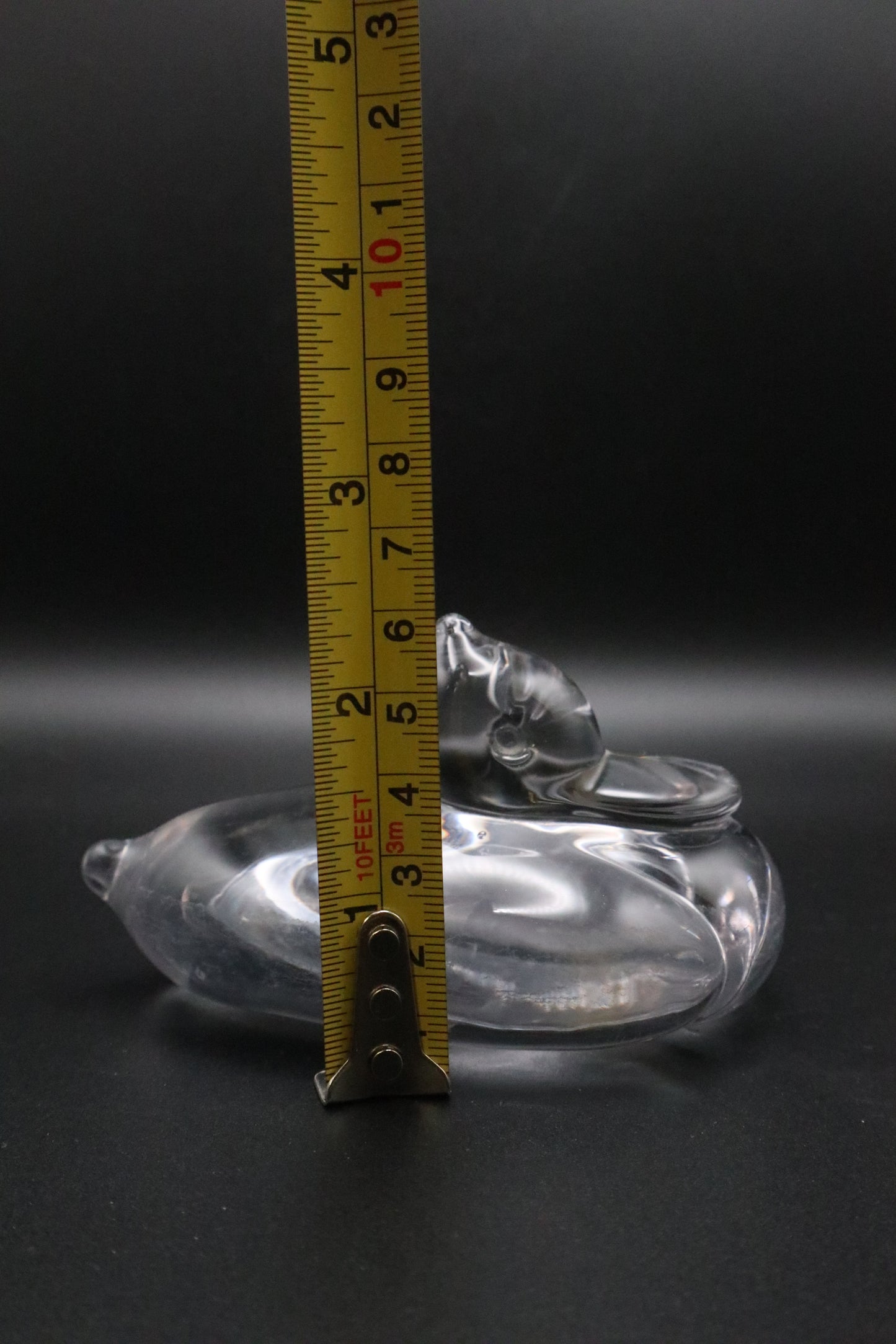 VINTAGE GLASS DUCK PAPERWEIGHT