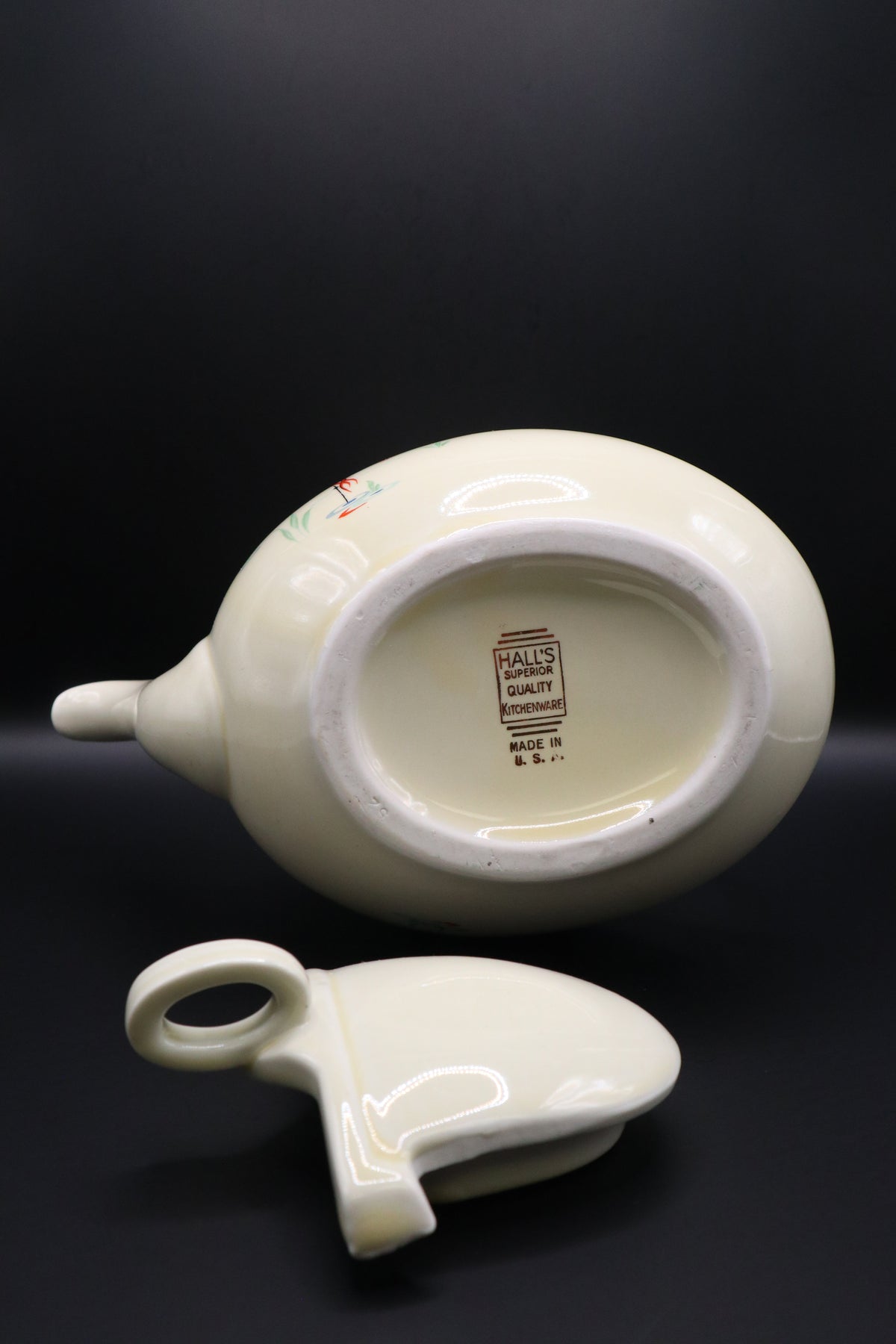 VINTAGE HALL CHINA "FLAMINGO" TEAPOT