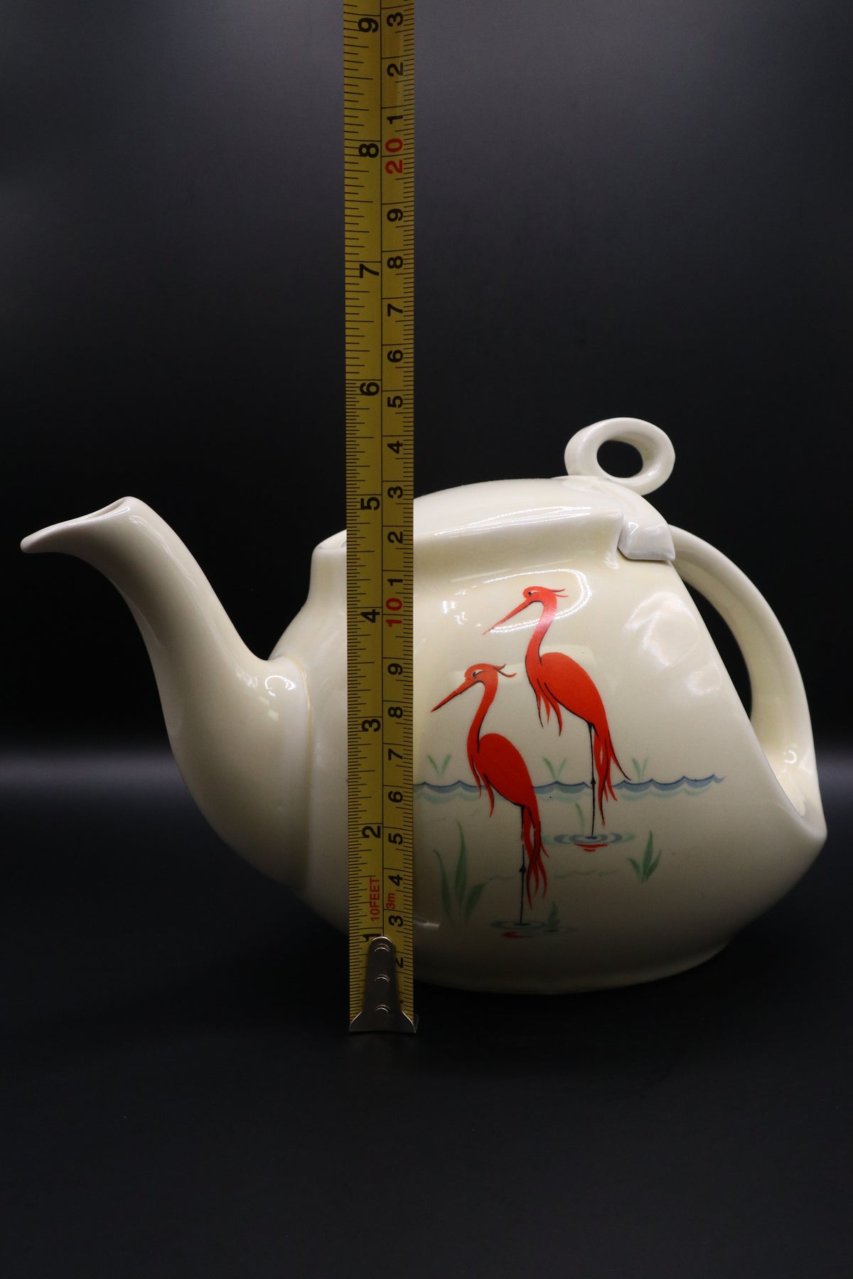 VINTAGE HALL CHINA "FLAMINGO" TEAPOT