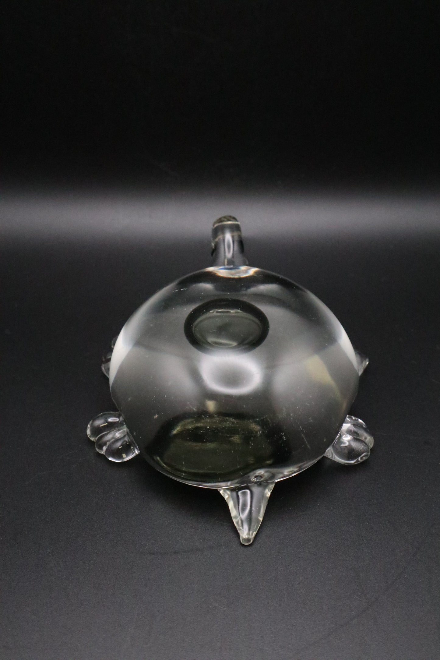 VINTAGE CLEAR GLASS TURTLE PAPERWEIGHT