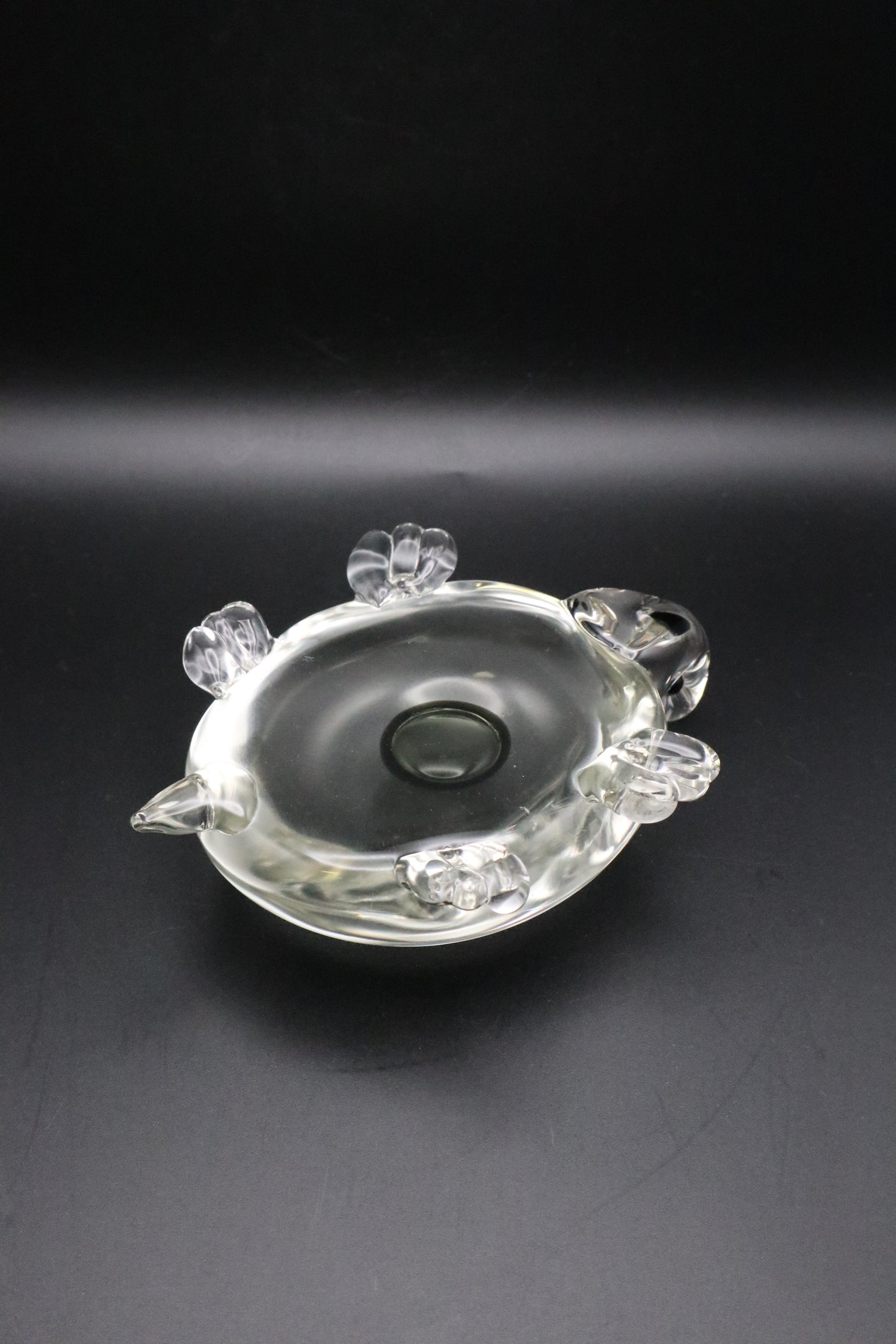 VINTAGE CLEAR GLASS TURTLE PAPERWEIGHT