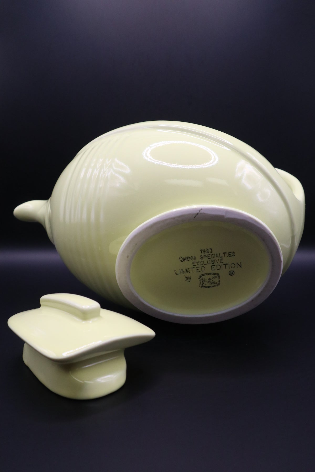VINTAGE HALL CHINA "FOOTBALL" TEAPOT