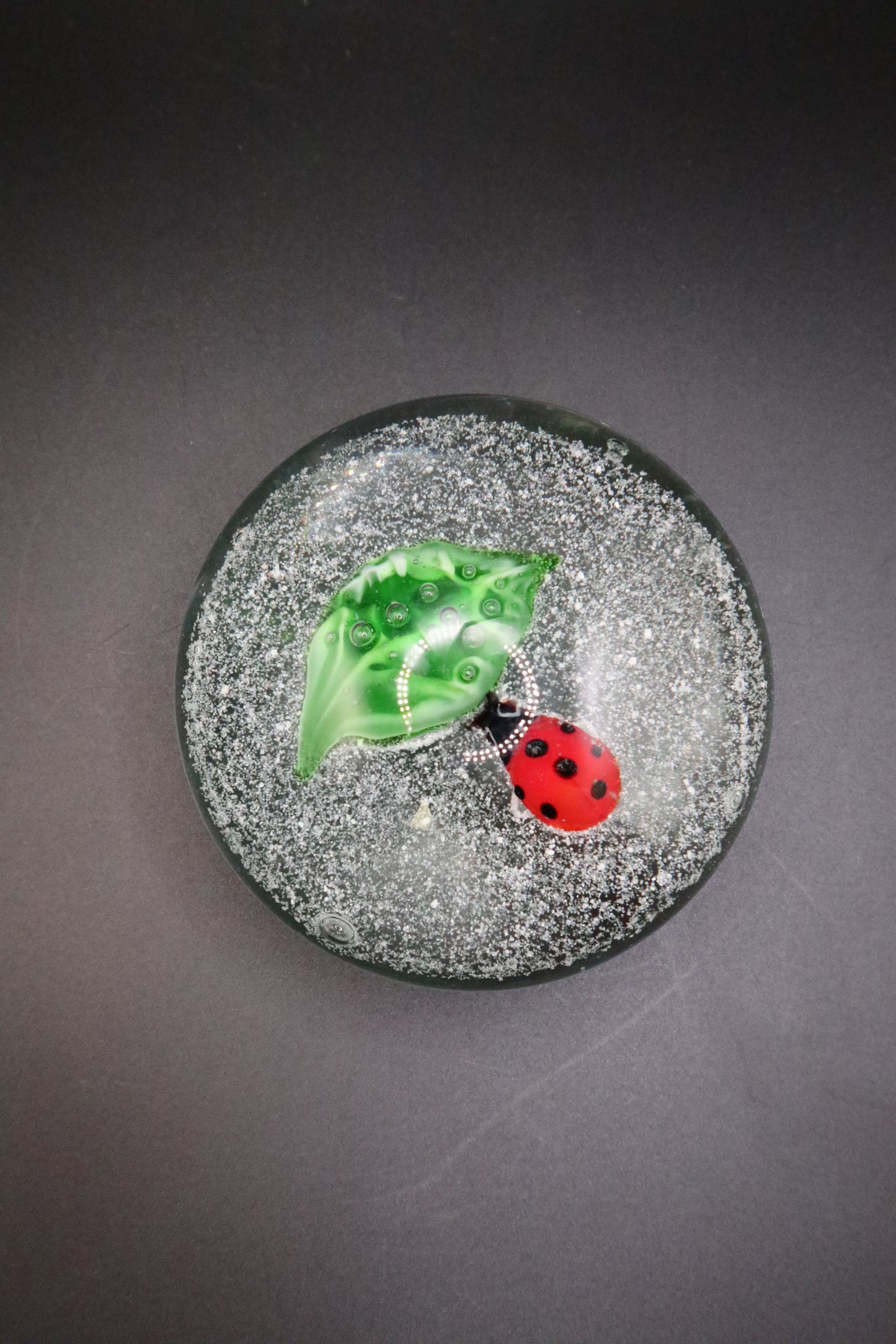 VINTAGE ART GLASS LADYBUG PAPERWEIGHT