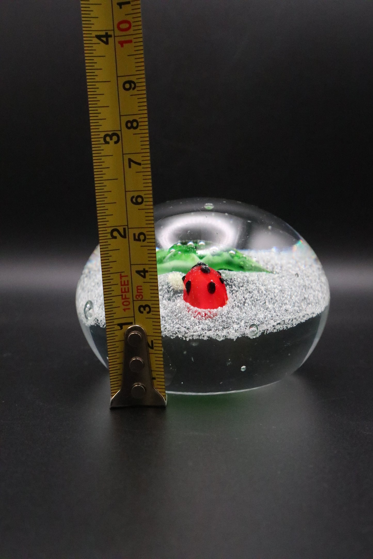 VINTAGE ART GLASS LADYBUG PAPERWEIGHT