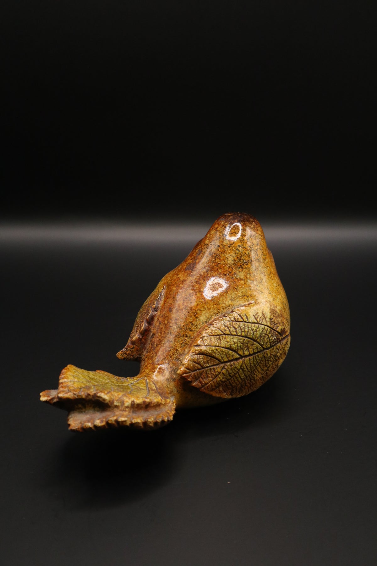 VINTAGE GANZ POLY-STONE AUTUMN LEAF BIRDS (SET OF 2)