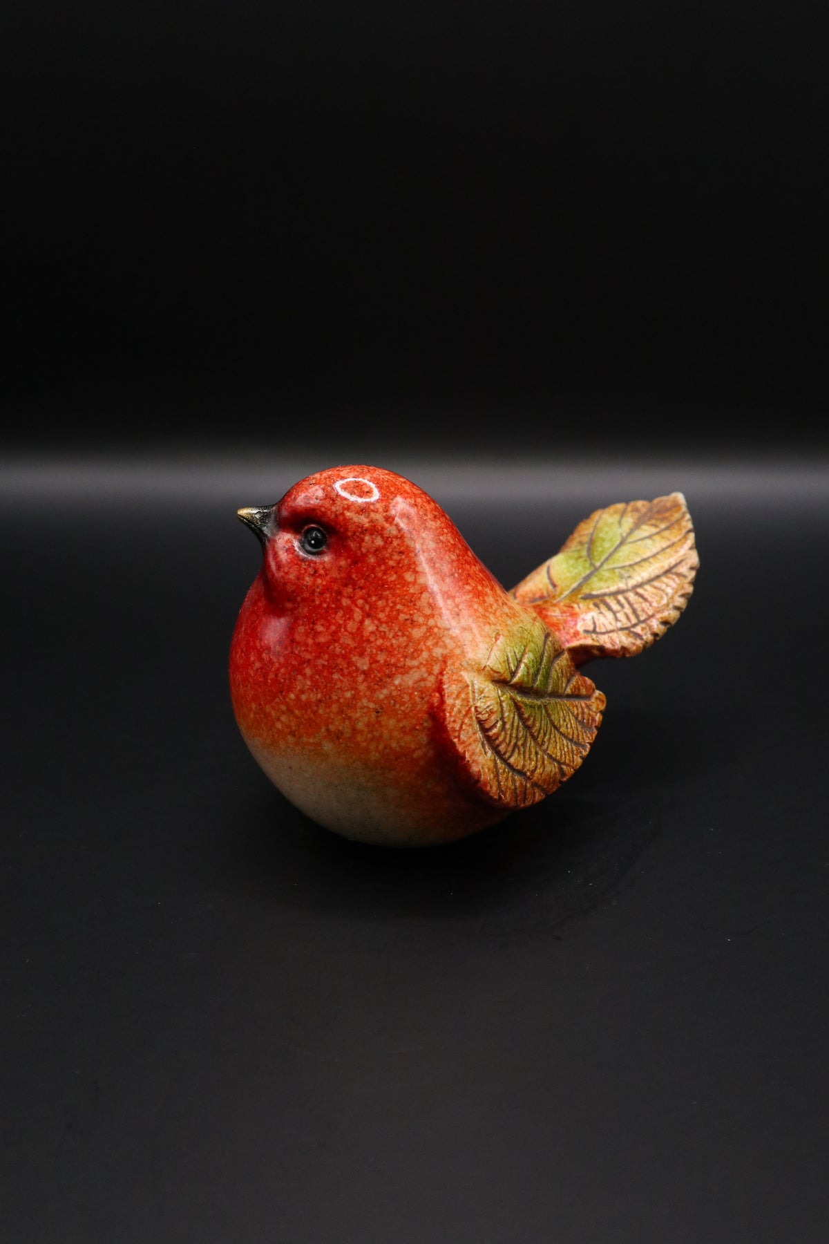 VINTAGE GANZ POLY-STONE AUTUMN LEAF BIRDS (SET OF 2)