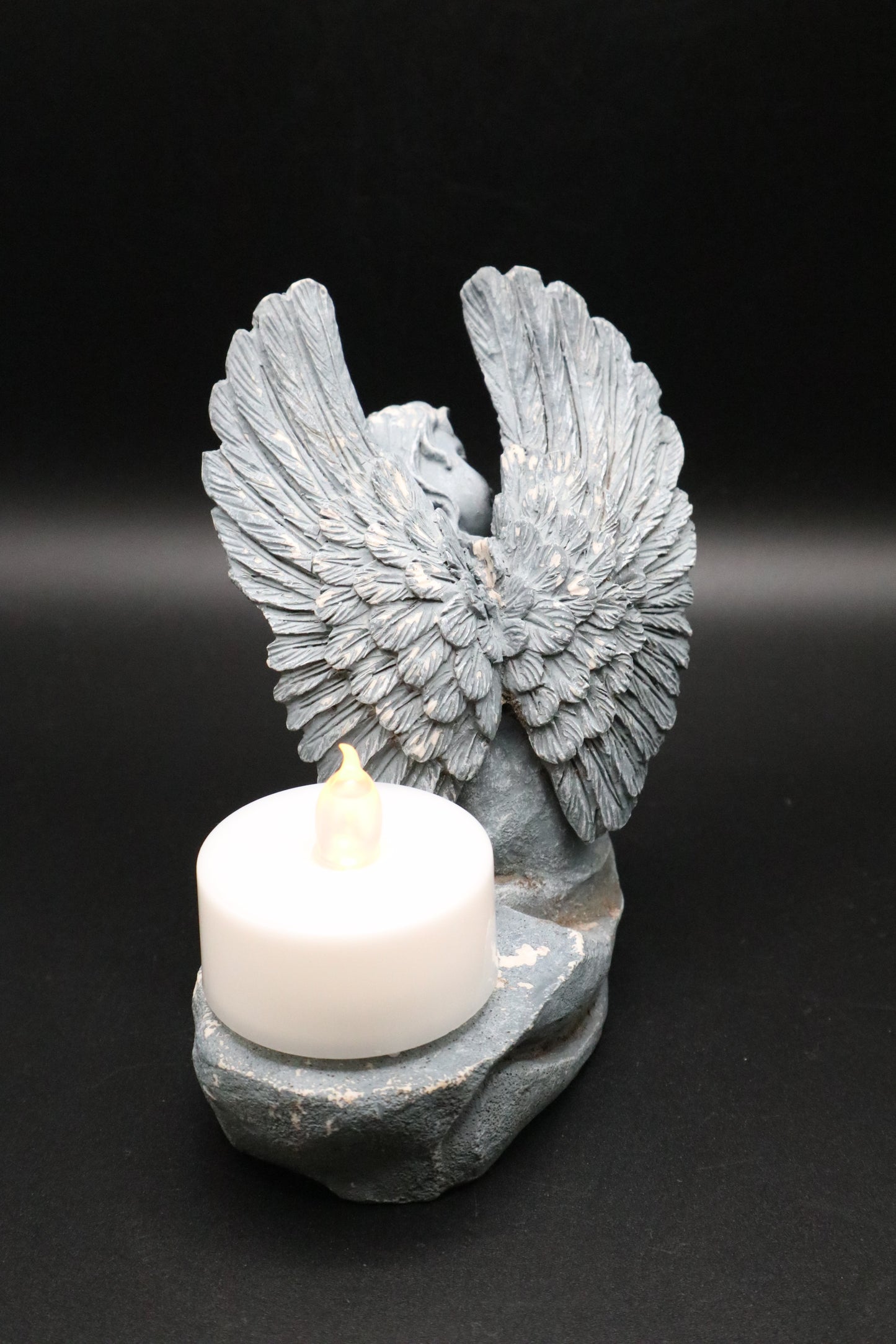 VINTAGE RESIN SITTING ANGEL TEA LIGHT HOLDER
