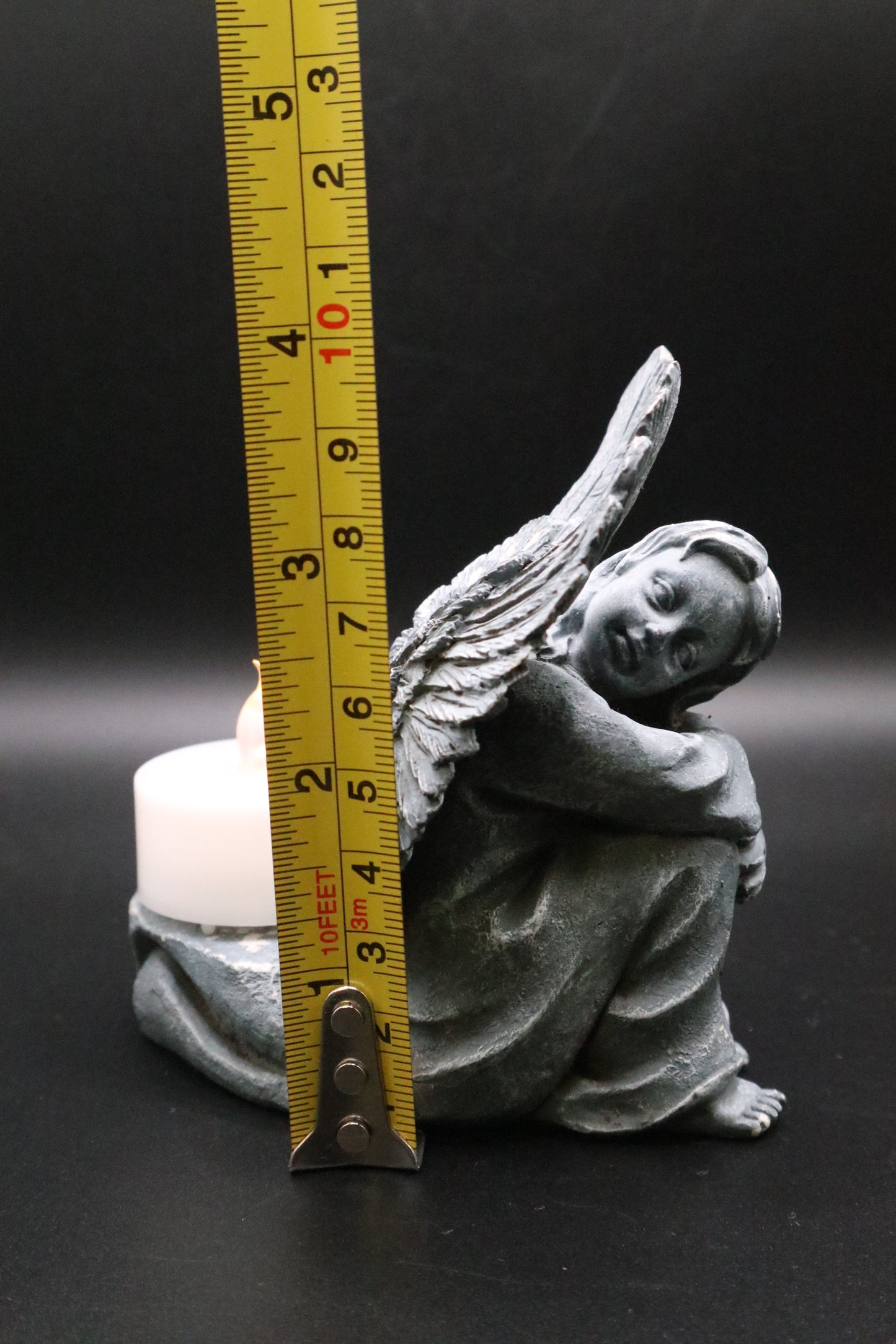 VINTAGE RESIN SITTING ANGEL TEA LIGHT HOLDER