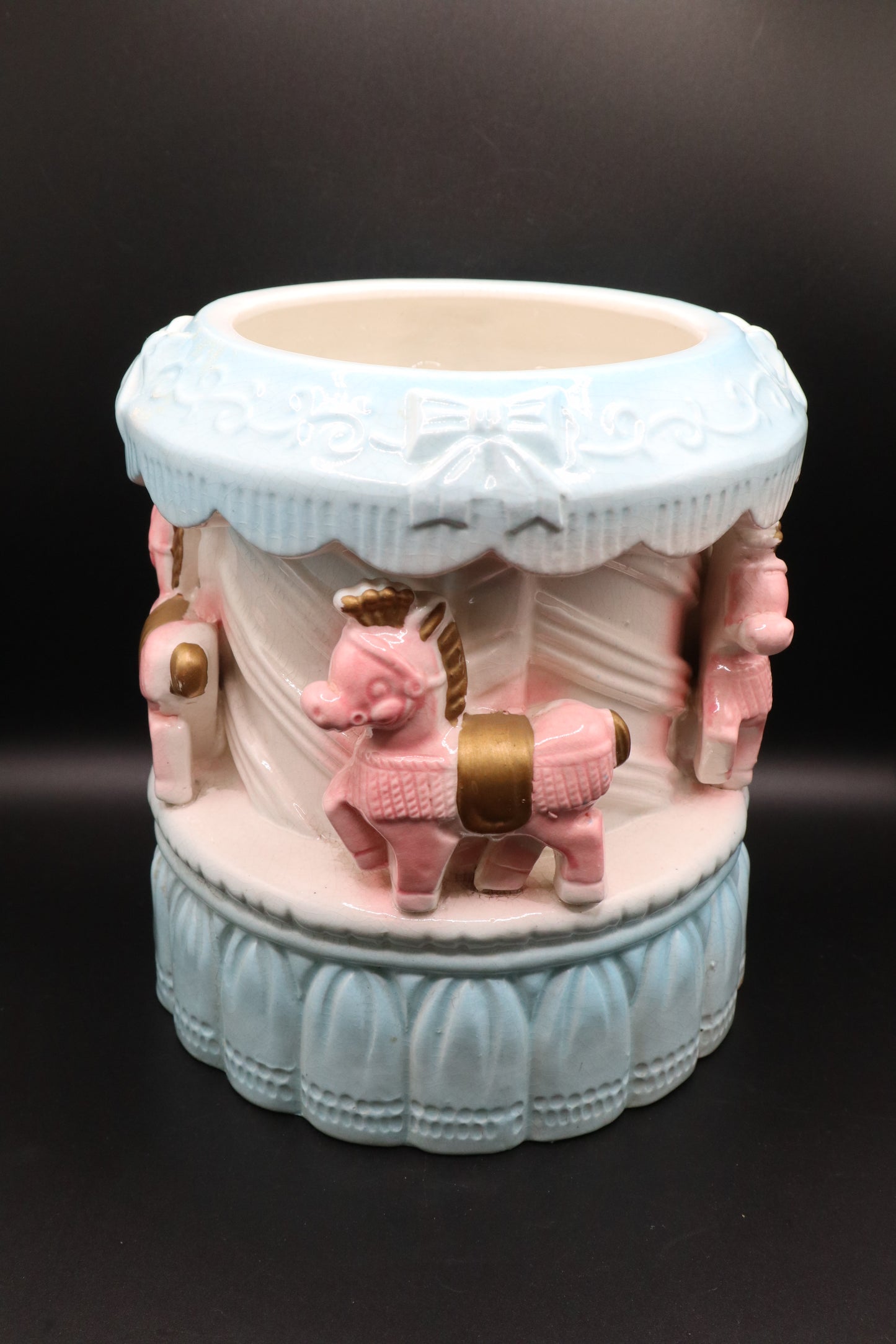 VINTAGE RUBENS CERAMIC CAROUSEL PLANTER