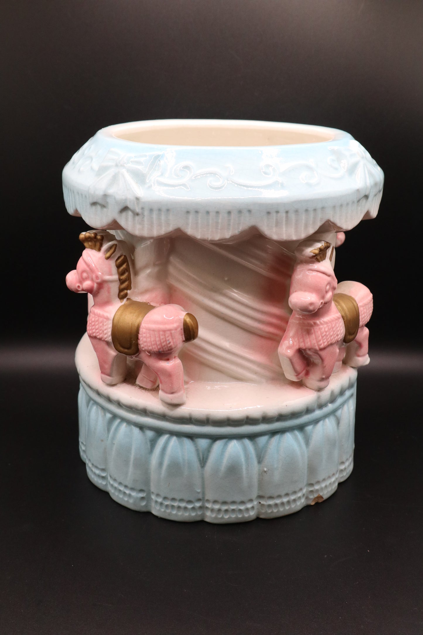 VINTAGE RUBENS CERAMIC CAROUSEL PLANTER