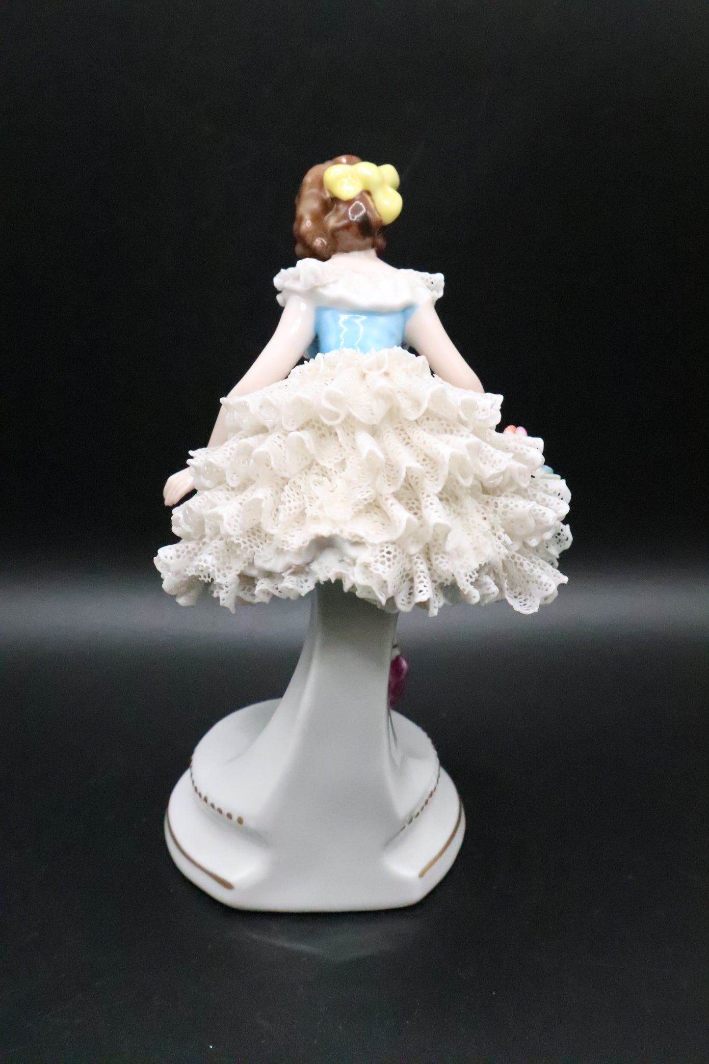 DRESDEN GERMANY BALLERINA WITH LACE PORCELAIN