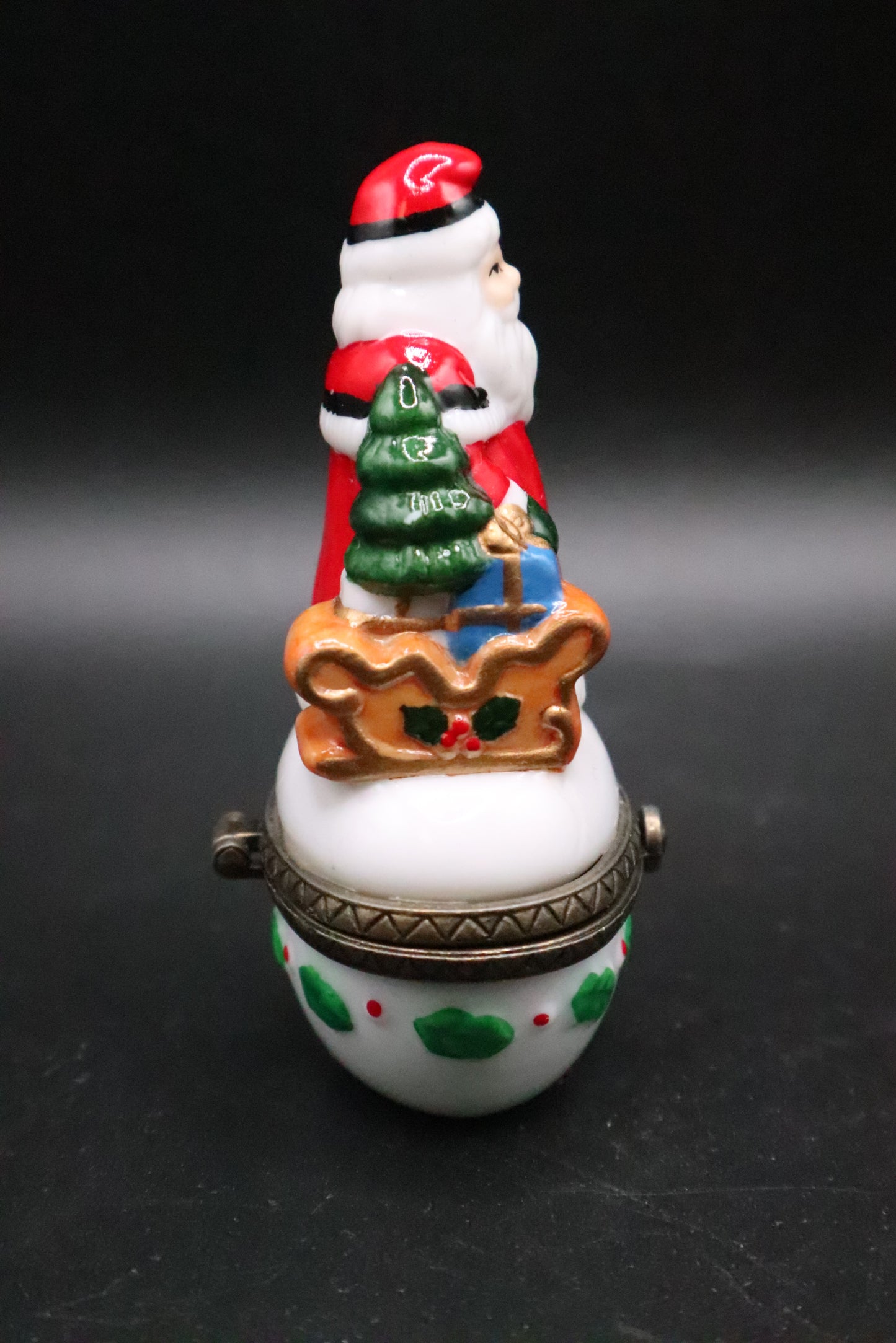 VINTAGE CERAMIC TRINKET BOX SANTA CLAUS