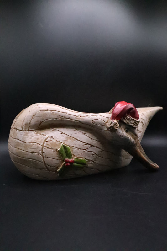 CHRISTMAS WOODEN DUCK CANDLE HOLDER