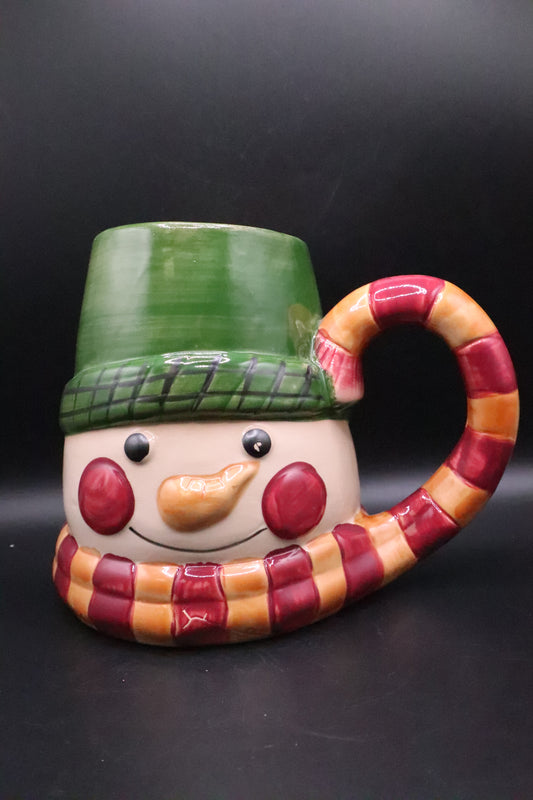 3D WCL VINTAGE LARGE CERAMIC SNOWMAN HOLIDAY COFFEE MUG