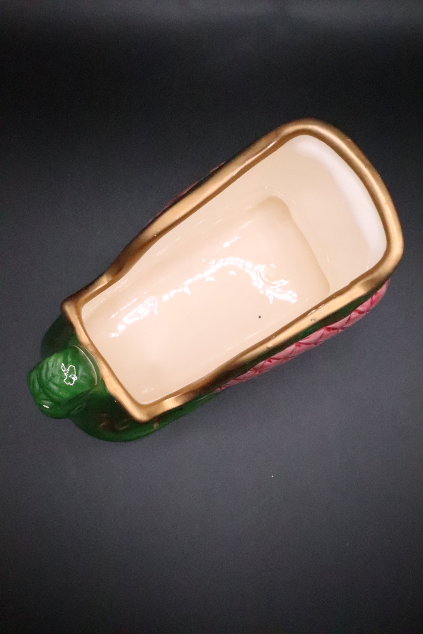 CERAMIC SANTA'S PINK SLEIGH