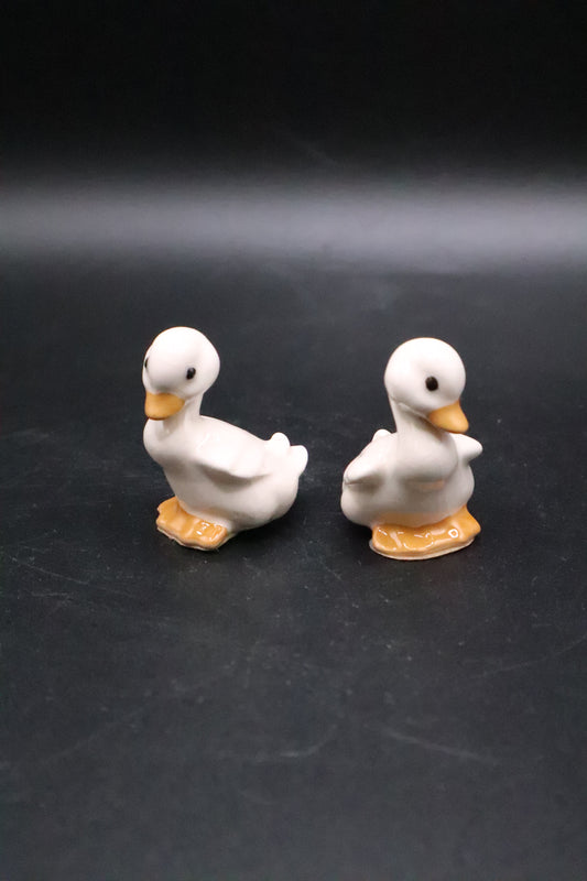 VINTAGE MINIATURE HAGEN RENAKER PAPA & MAMA PAIR "SEATED LOVE DUCKS"