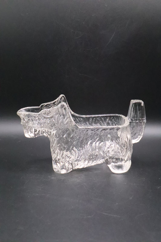 VINTAGE SCOTTIE DOG CLEAR GLASS CREAMER