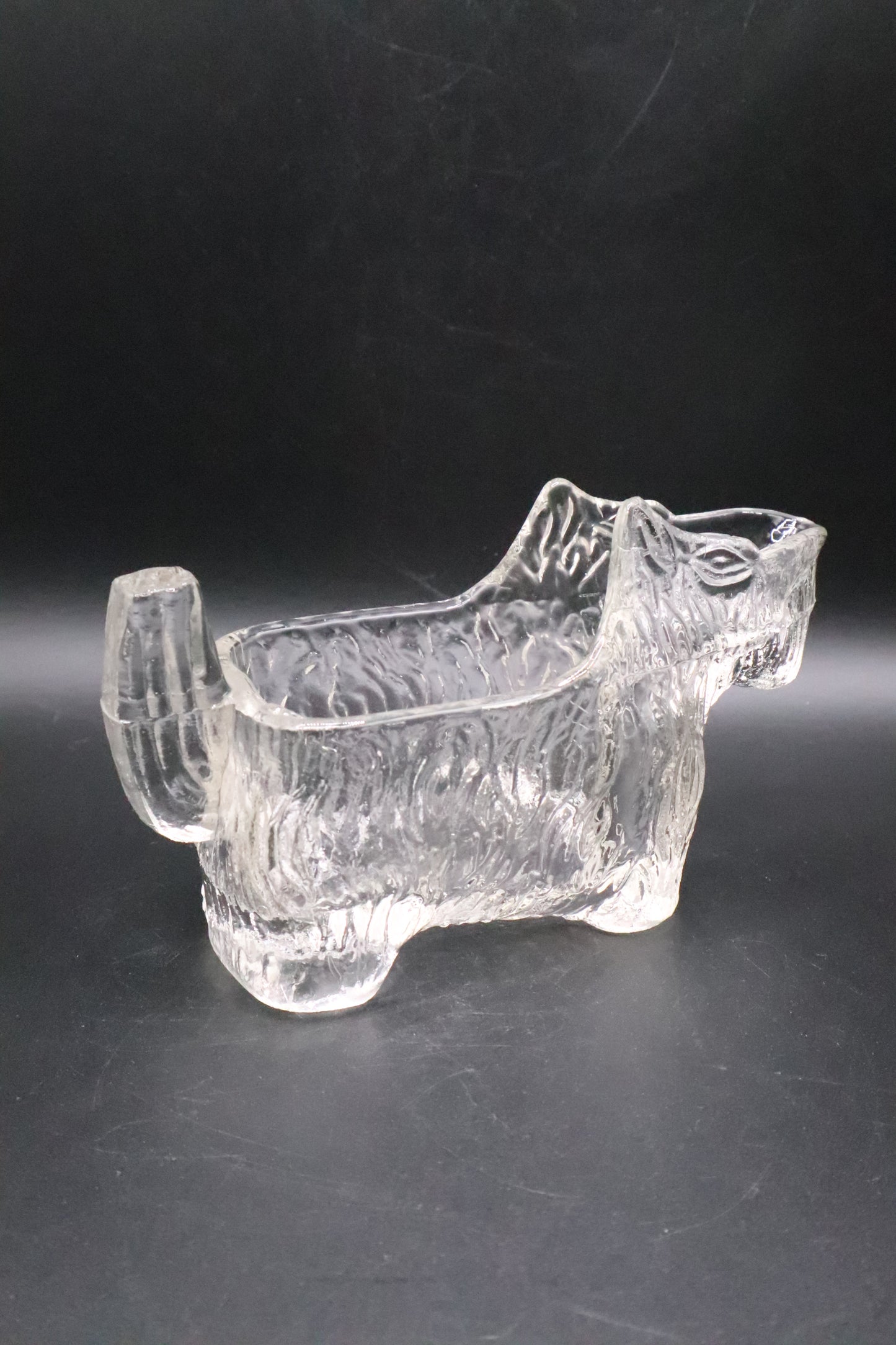 VINTAGE SCOTTIE DOG CLEAR GLASS CREAMER