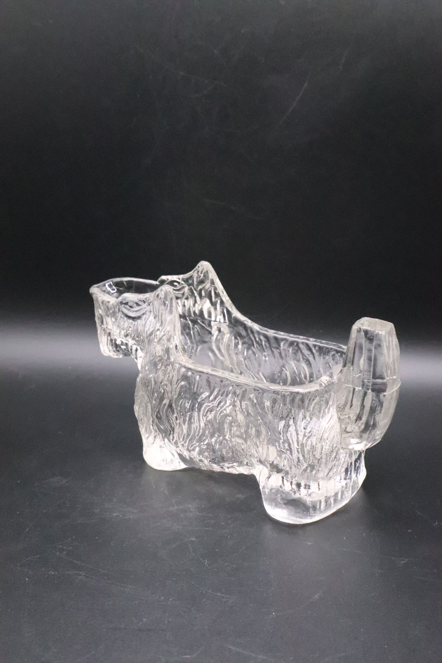 VINTAGE SCOTTIE DOG CLEAR GLASS CREAMER