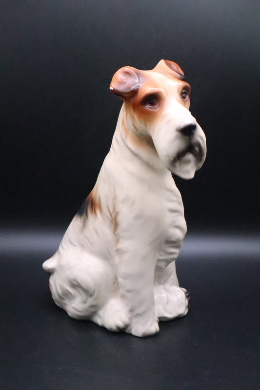 VINTAGE PORCELAIN FOX TERRIER FIGURINE