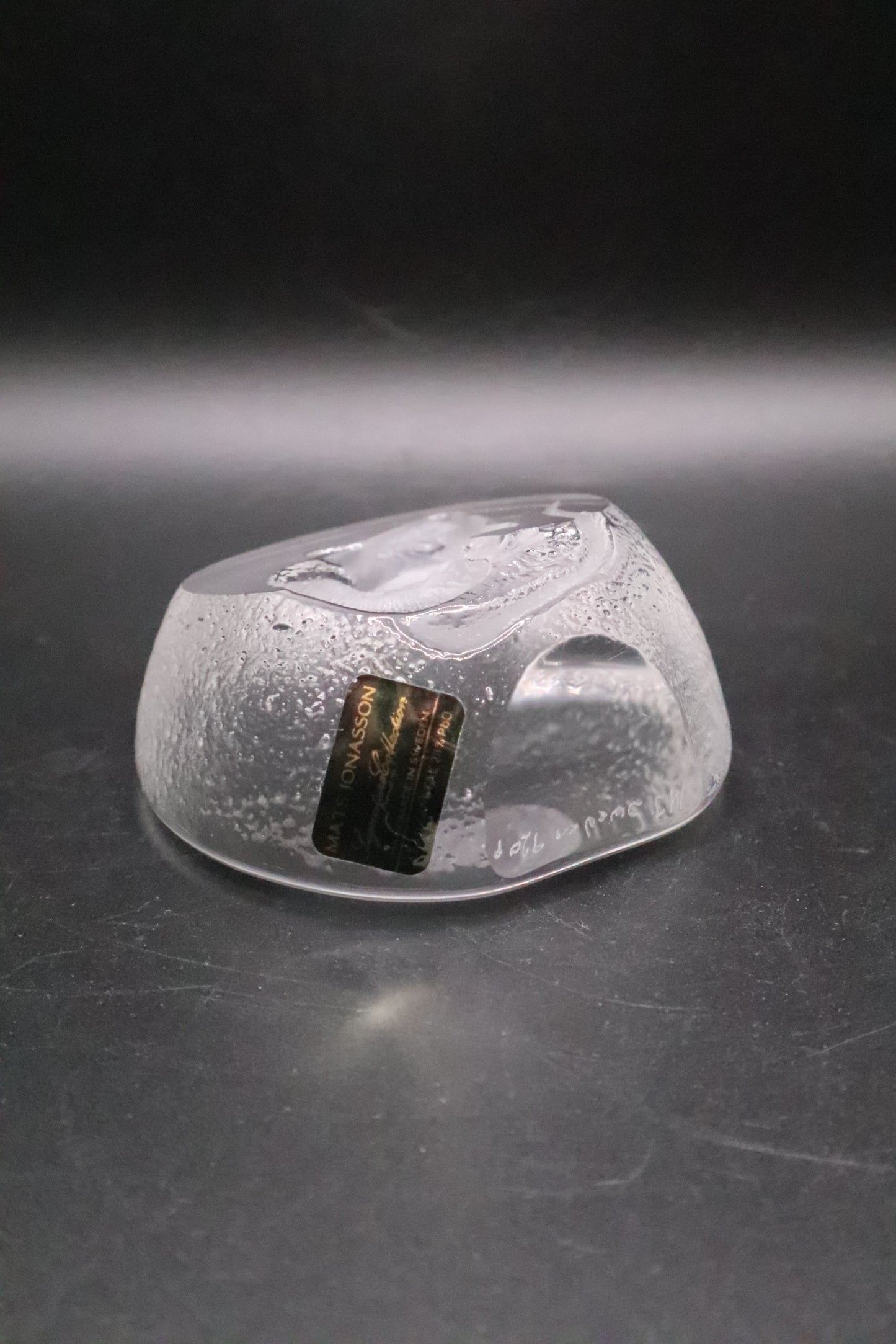 MATS JONASSON SWEDEN SIGNATURE COLLECTION CRYSTAL MOUSE PAPERWEIGHT