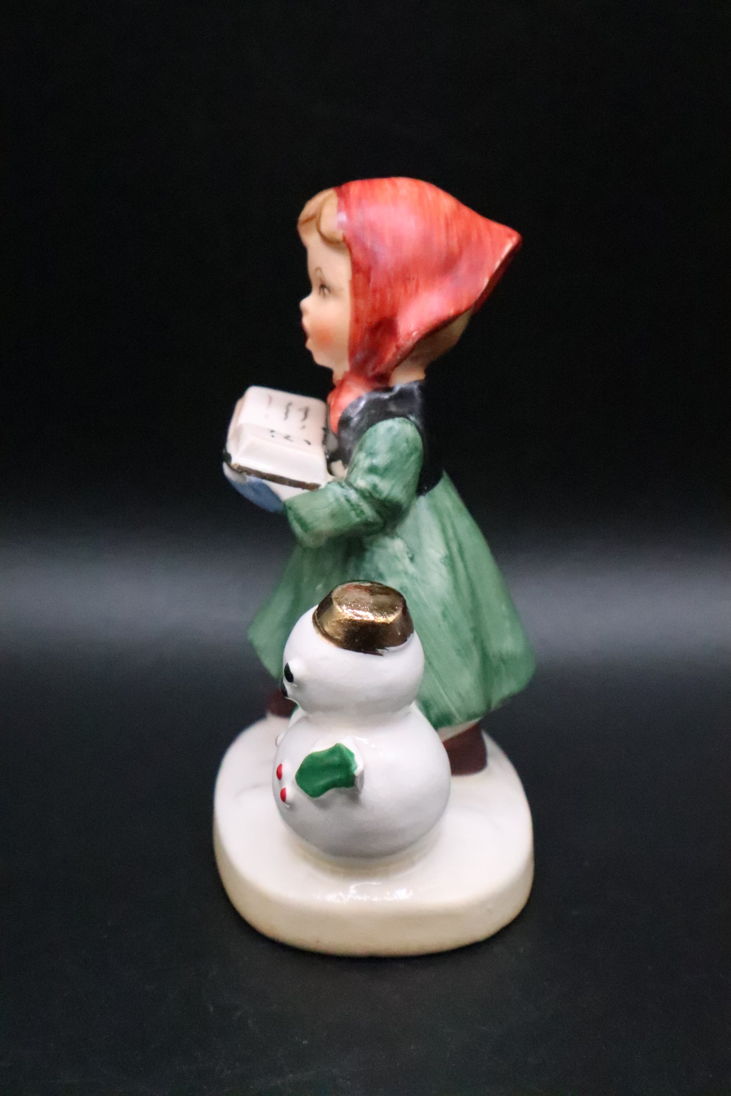 VINTAGE NAPCOWARE CHRISTMAS CAROLING GIRL W/SNOWMAN FIGURINE