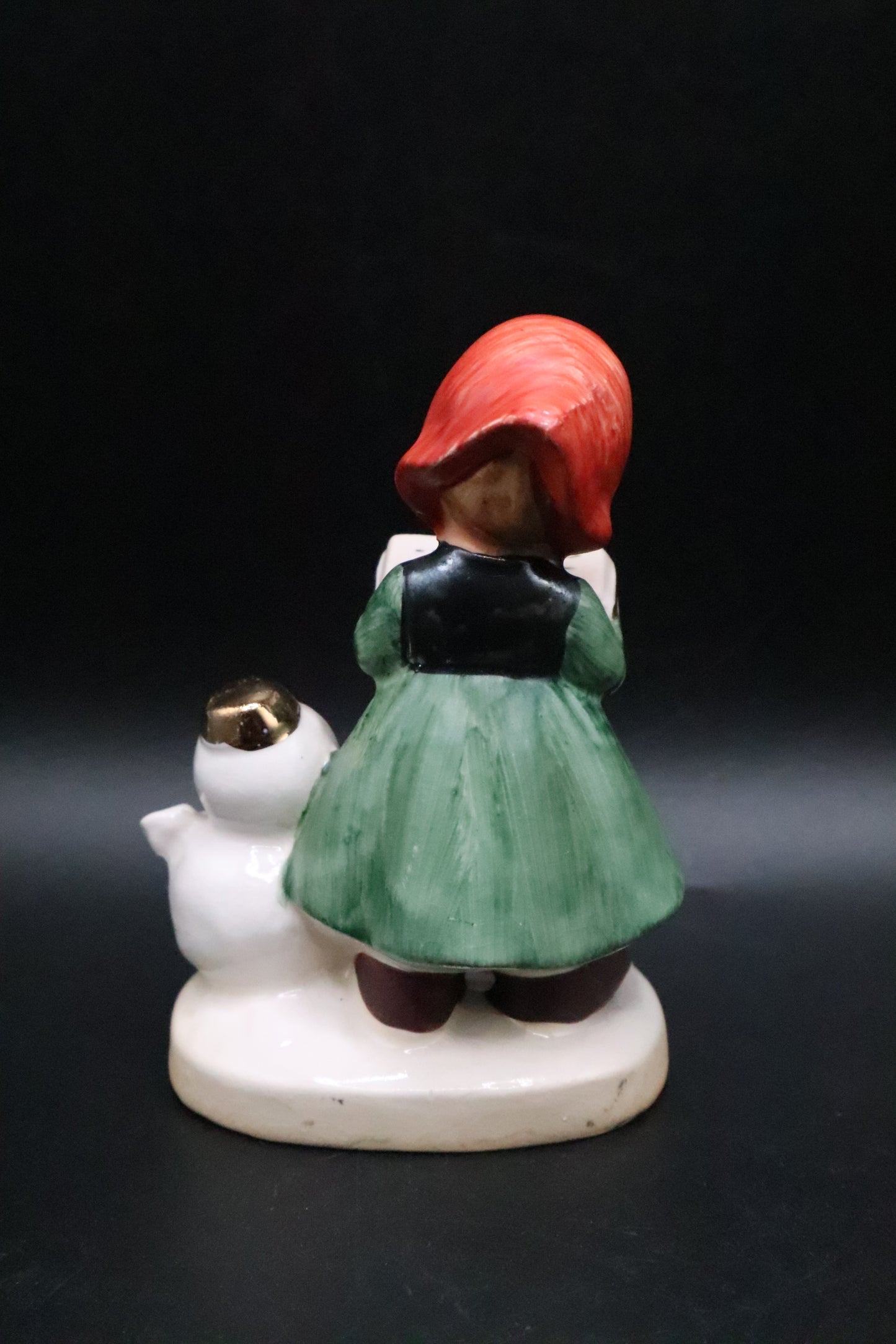 VINTAGE NAPCOWARE CHRISTMAS CAROLING GIRL W/SNOWMAN FIGURINE