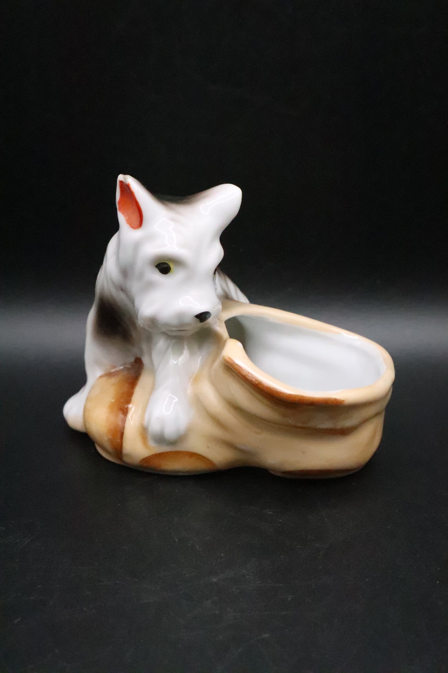 VINTAGE SCHNAUZER CERAMIC PLANTER MADE IN JAPAN (AS IS )