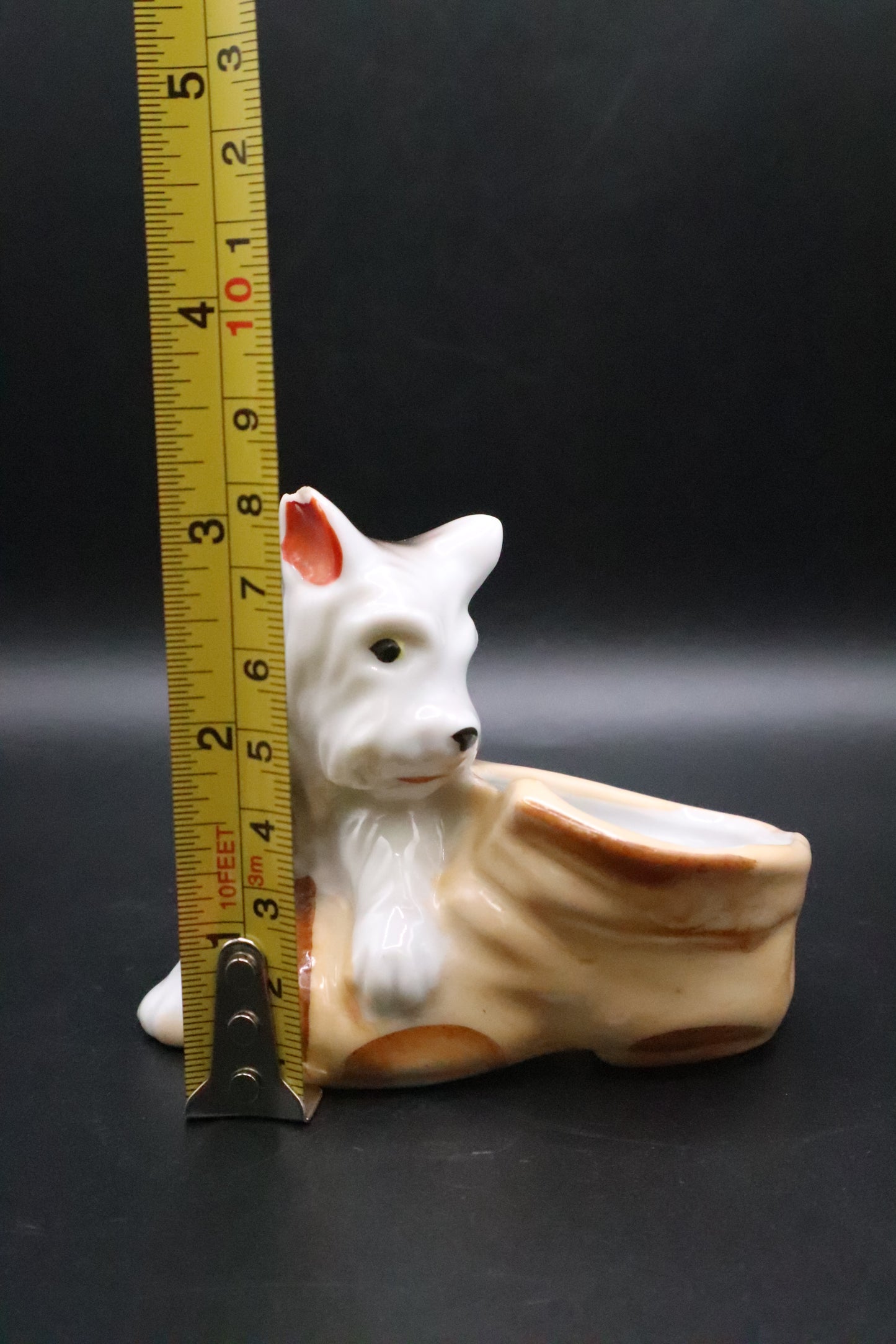VINTAGE SCHNAUZER CERAMIC PLANTER MADE IN JAPAN (AS IS )