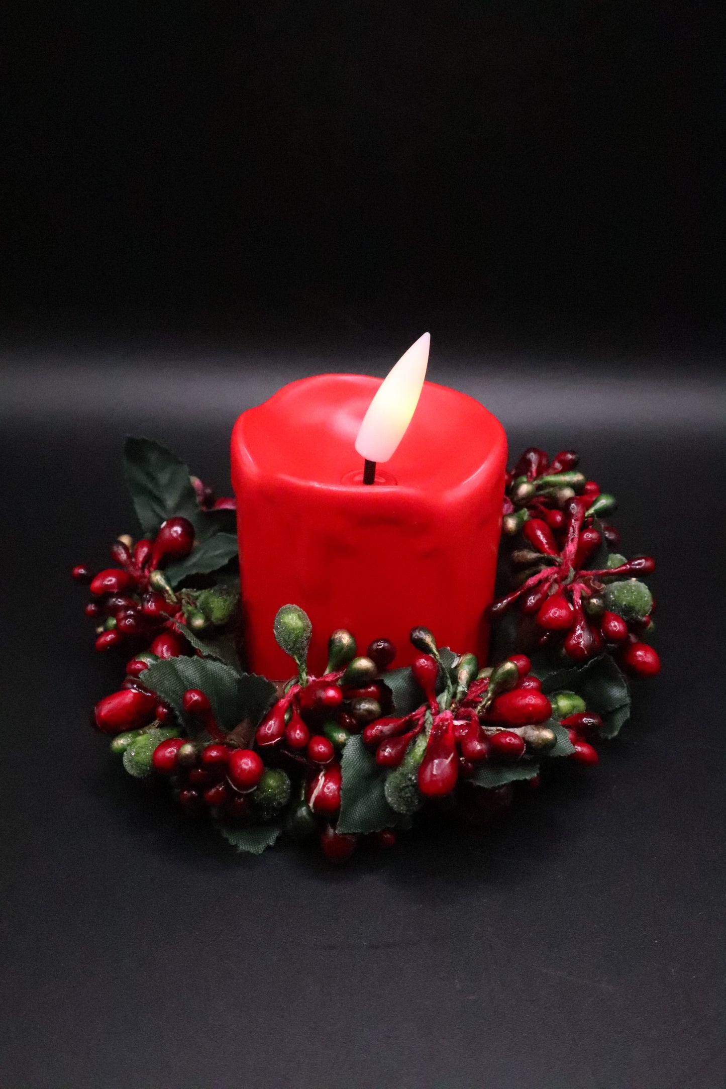 6" CHRISTMAS CANDLE RING WREATH