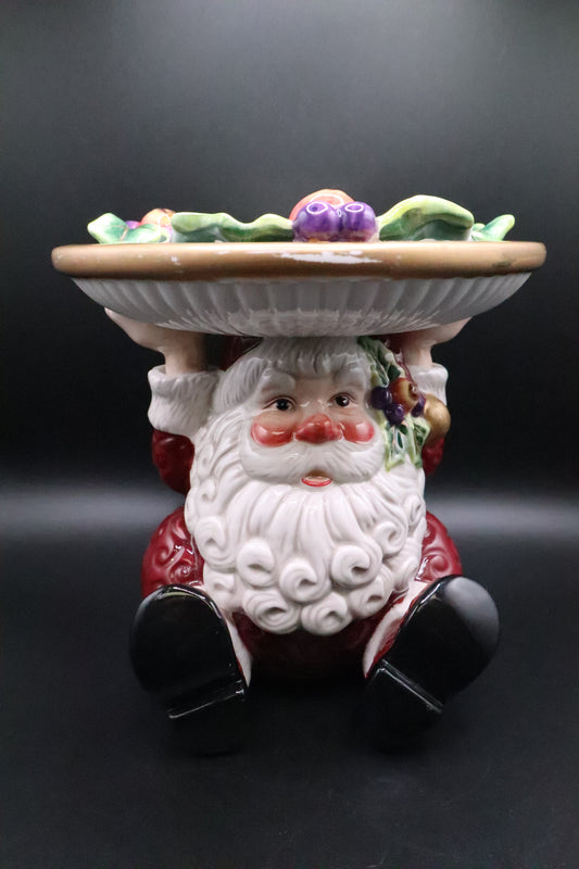 FITZ & FLOYD SANTA PILLAR CANDLE HOLDER