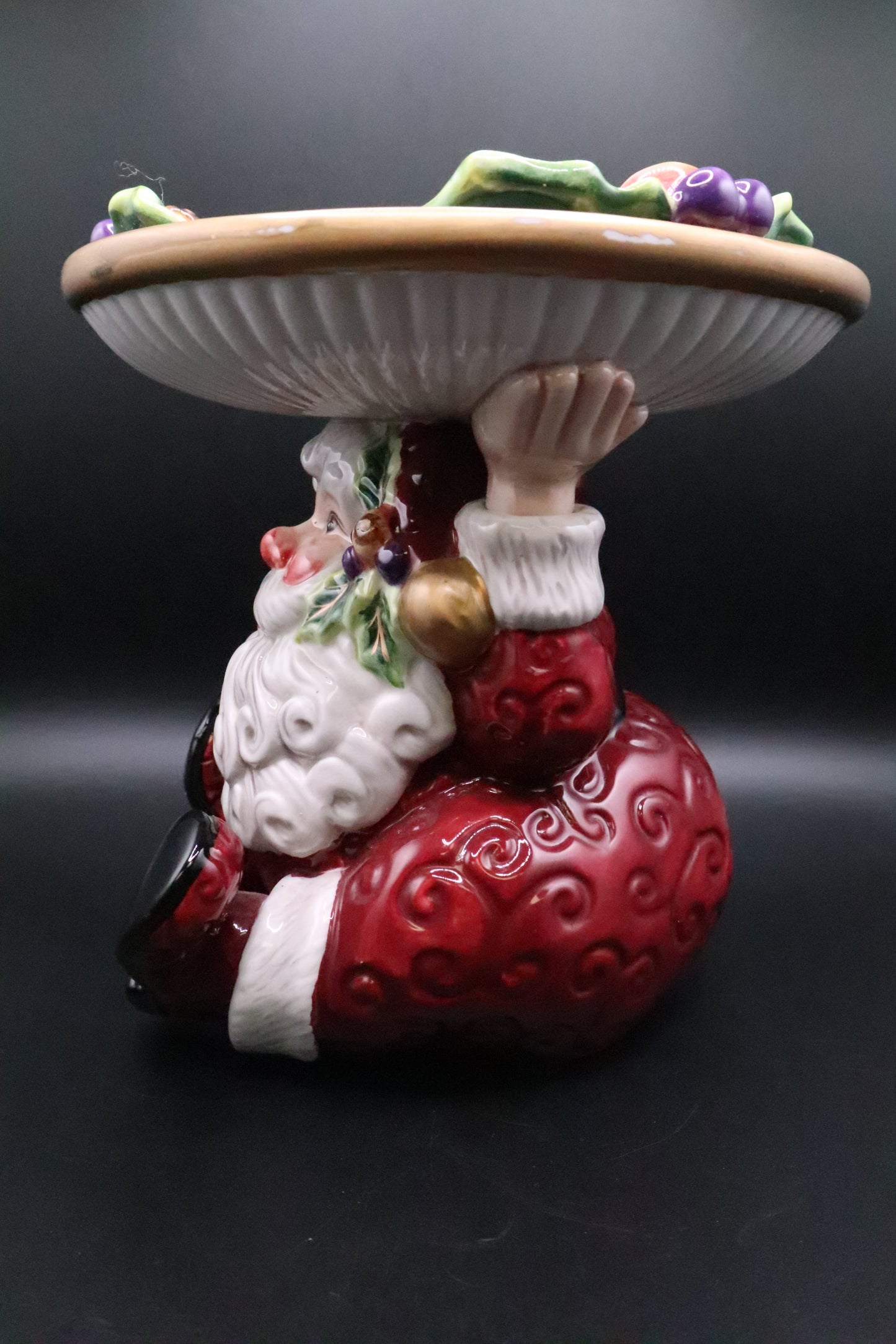 FITZ & FLOYD SANTA PILLAR CANDLE HOLDER