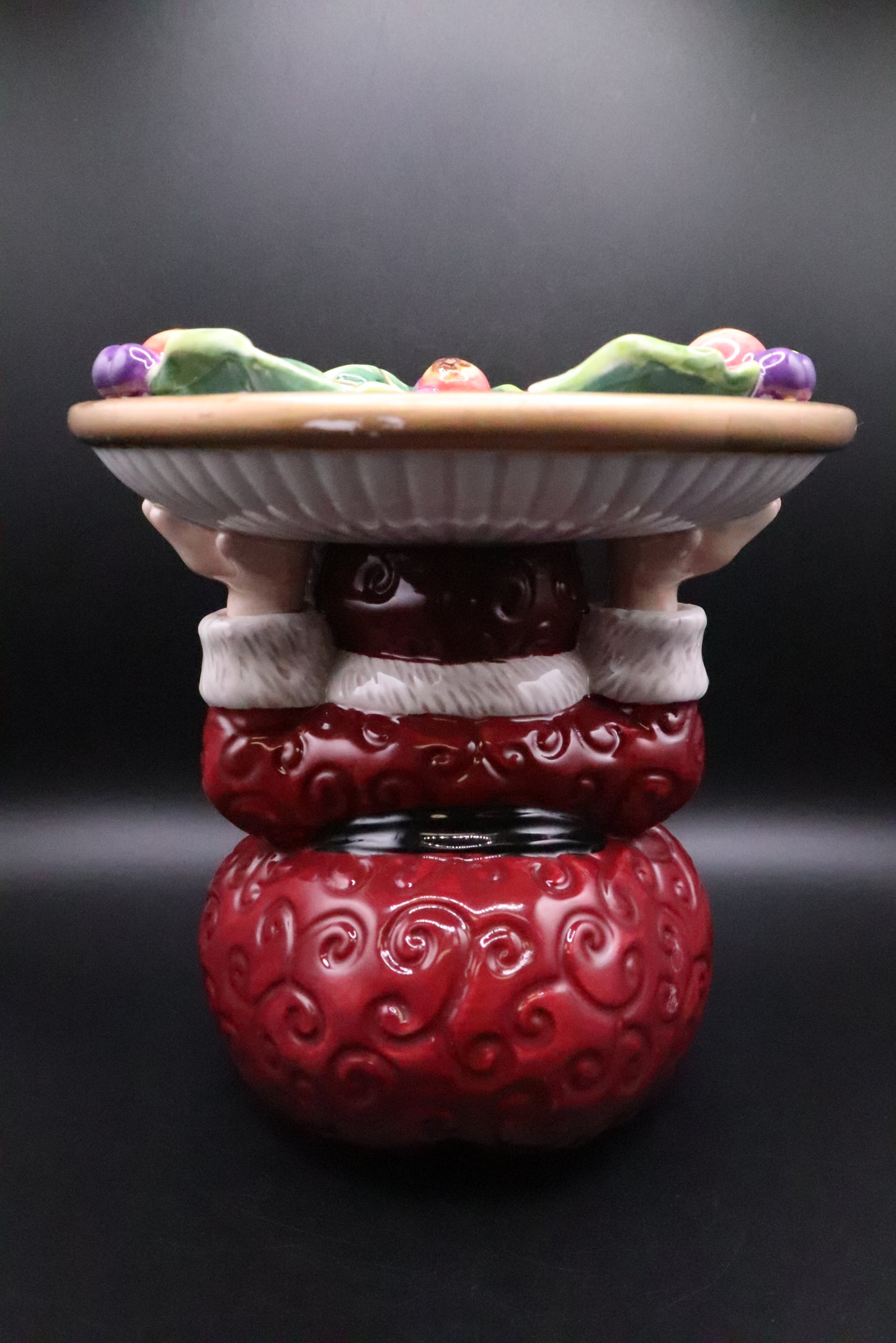 FITZ & FLOYD SANTA PILLAR CANDLE HOLDER