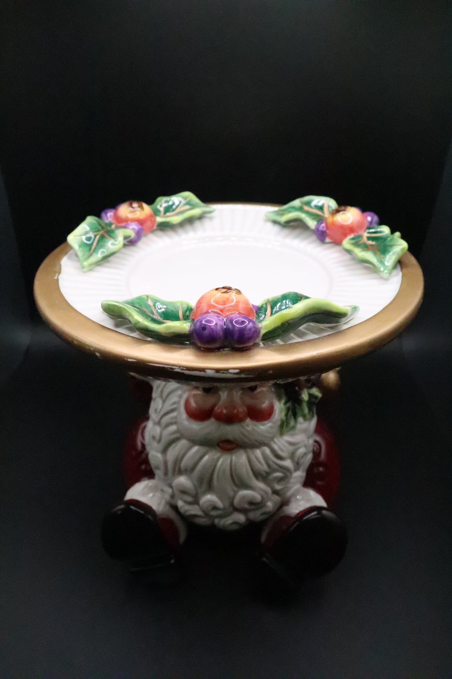 FITZ & FLOYD SANTA PILLAR CANDLE HOLDER