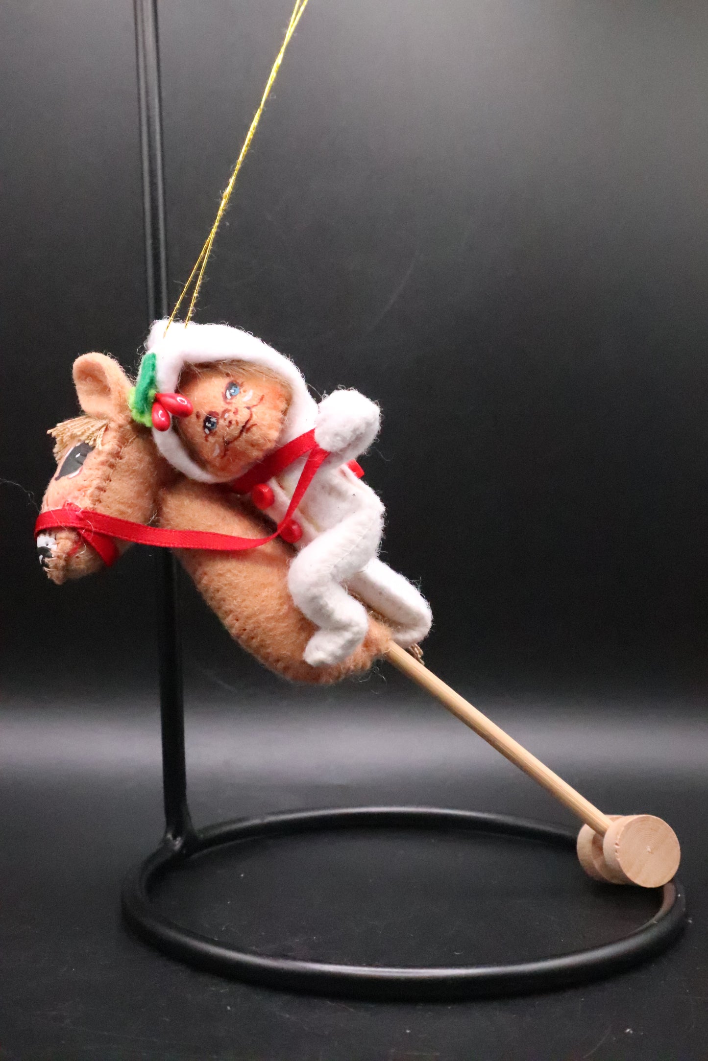 ANNALEE 3" PJ KID ON STICK HORSE 2010