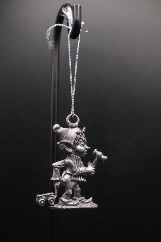 VINTAGE PEWTER ELF ORNAMENT