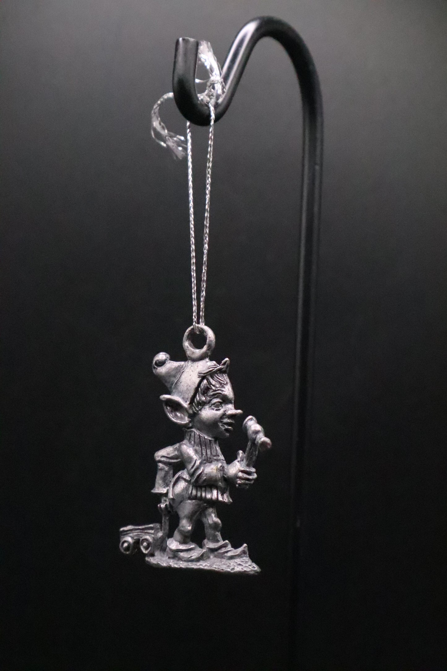 VINTAGE PEWTER ELF ORNAMENT