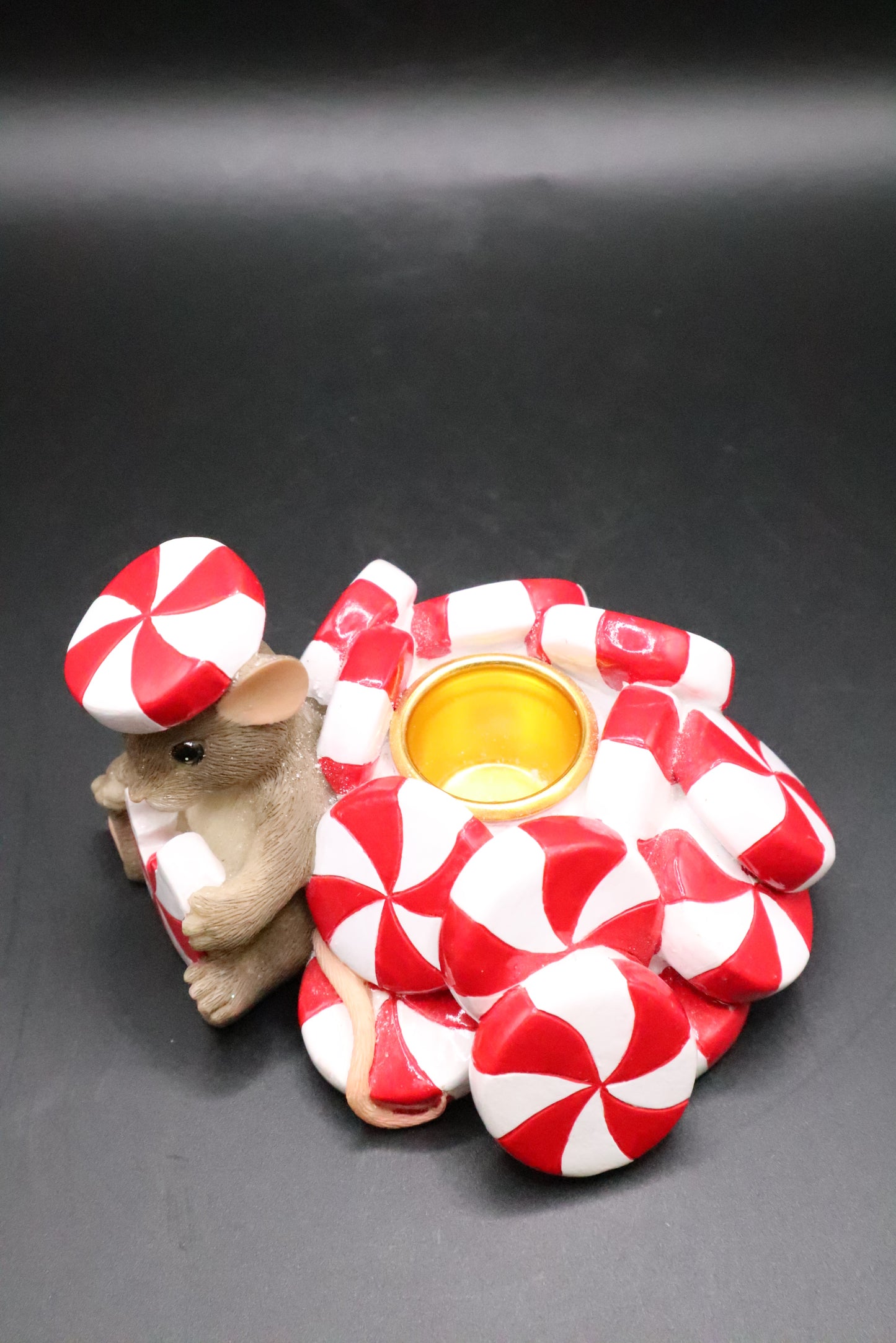 CHARMING TALES CANDY CANE CANDLE HOLDER