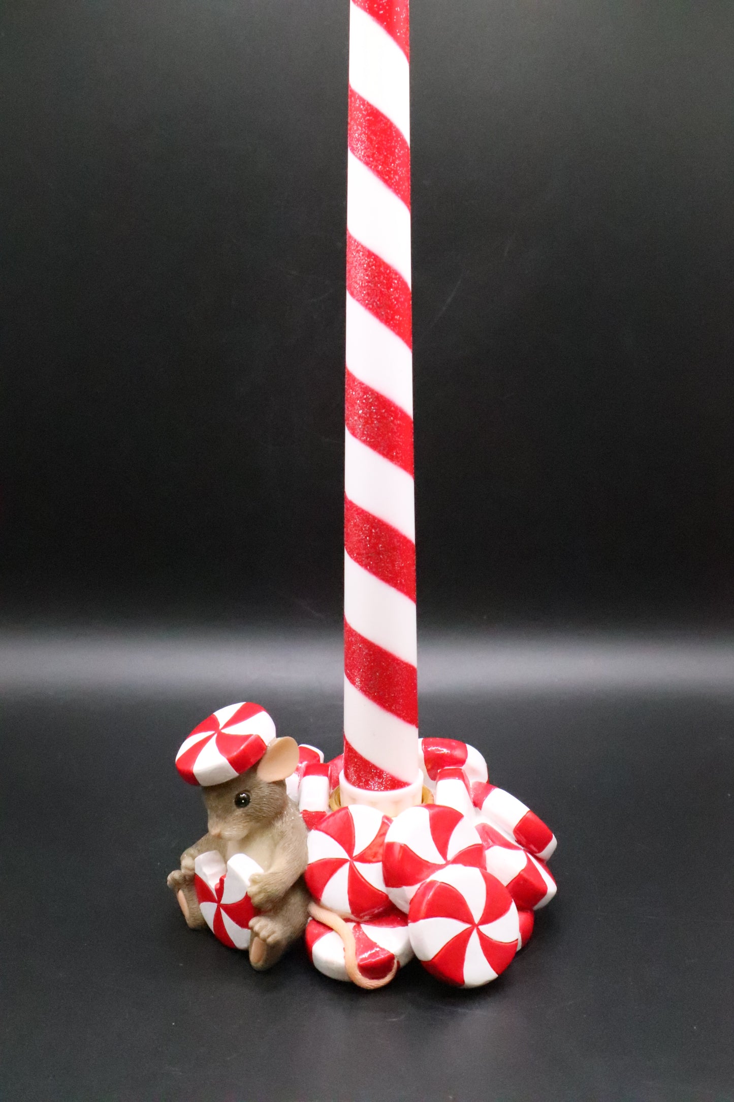 CHARMING TALES CANDY CANE CANDLE HOLDER