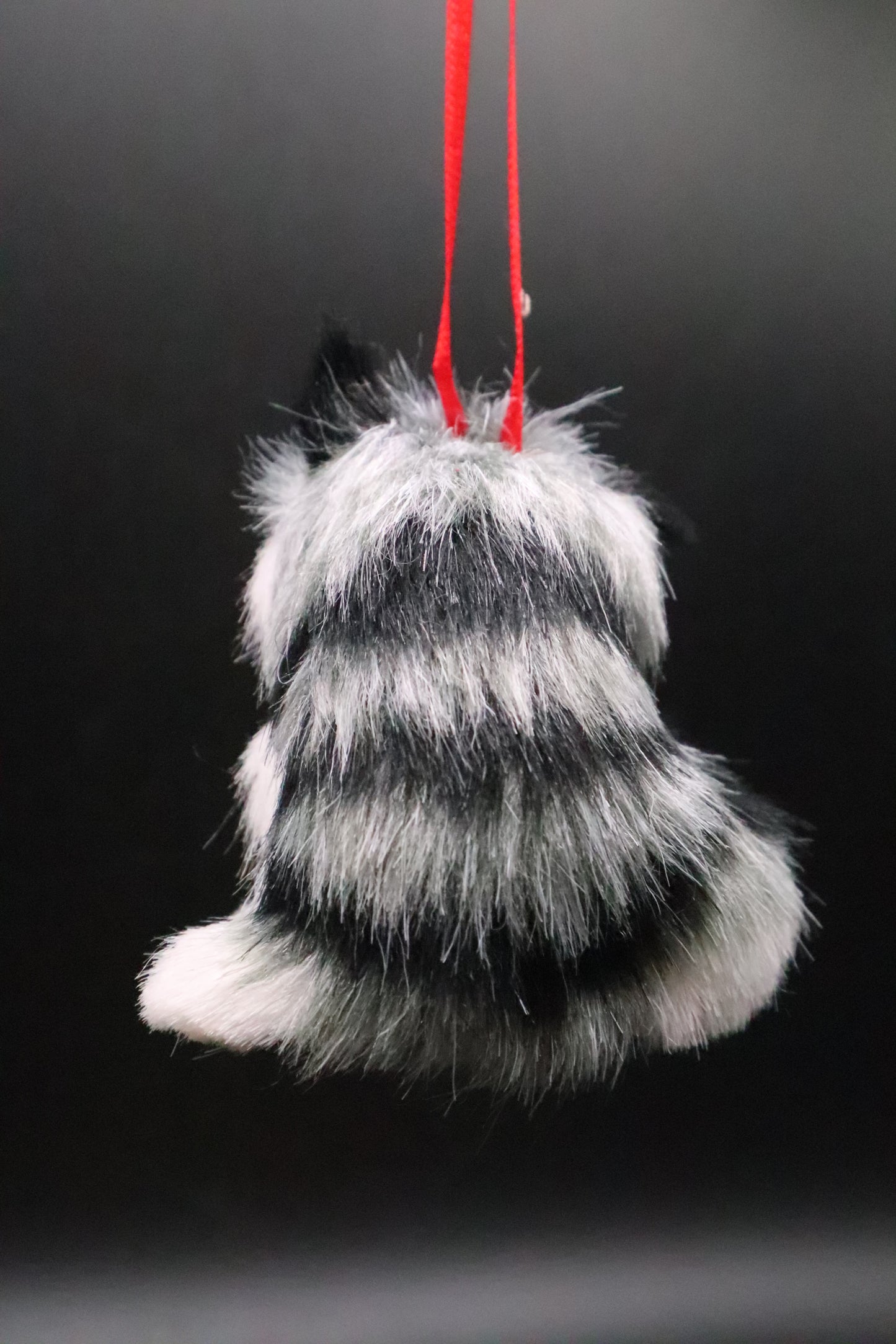 FAUX FUR CAT CHRISTMAS ORNAMENT