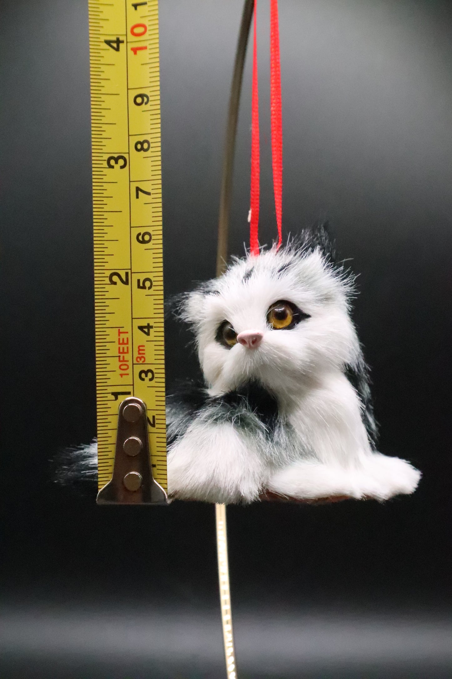 FAUX FUR CAT CHRISTMAS ORNAMENT