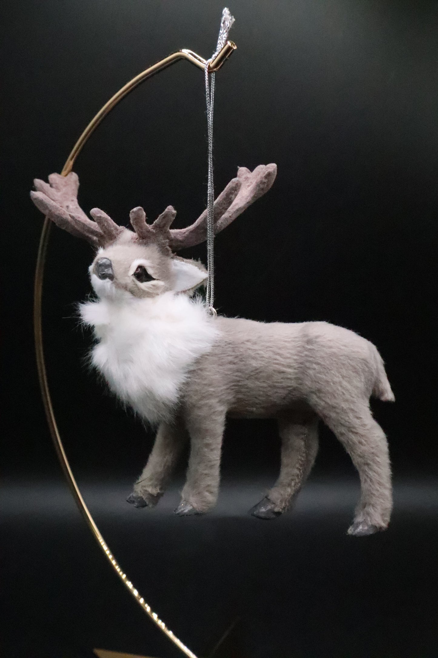FAUX FUR REINDEER CHRISTMAS ORNAMENT