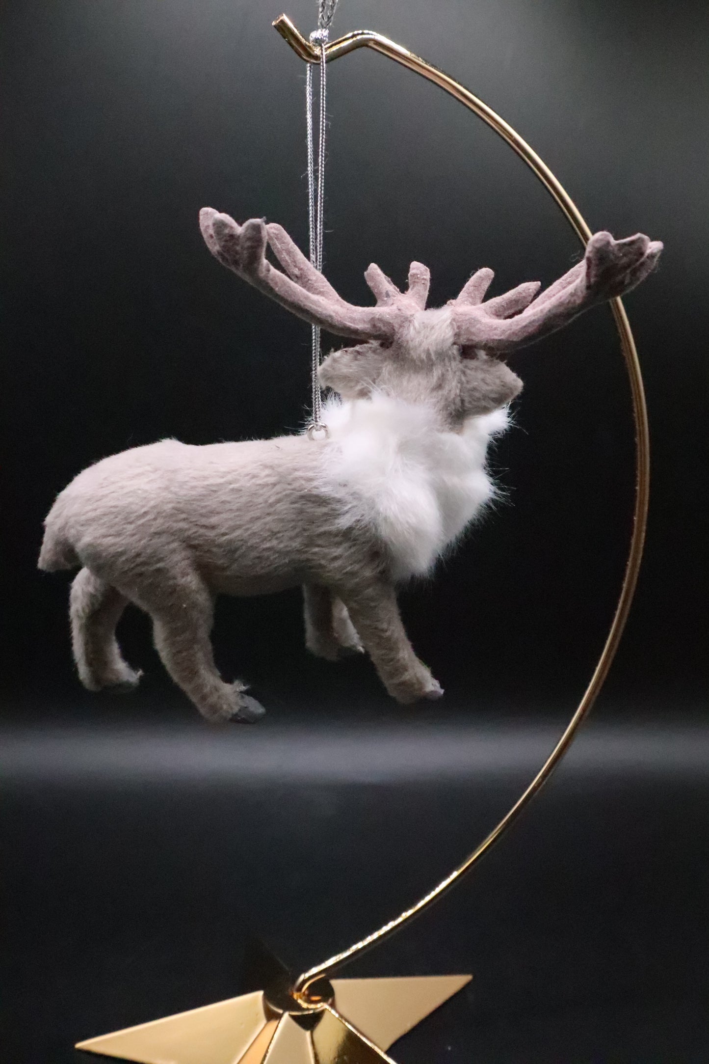 FAUX FUR REINDEER CHRISTMAS ORNAMENT