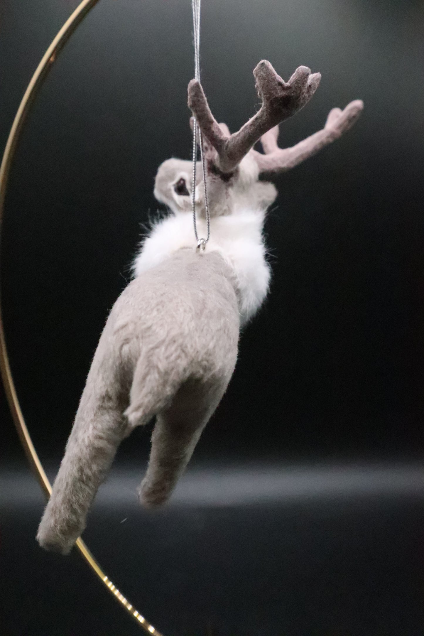 FAUX FUR REINDEER CHRISTMAS ORNAMENT