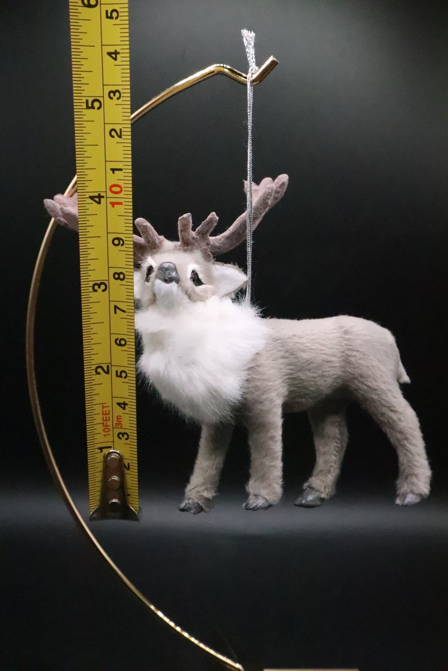 FAUX FUR REINDEER CHRISTMAS ORNAMENT