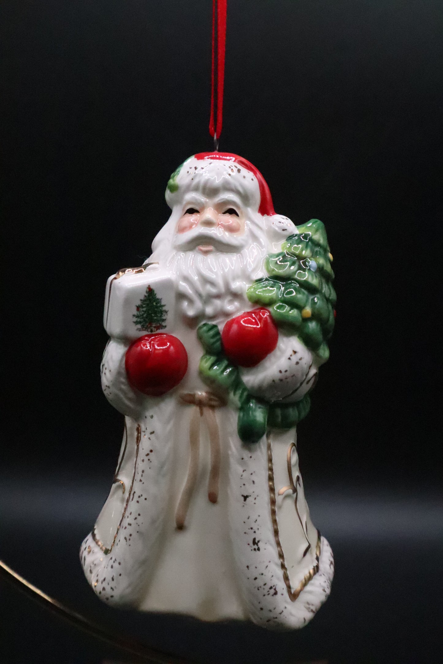 SPODE CHRISTMAS TREE SANTA ORNAMENT WITH BOX