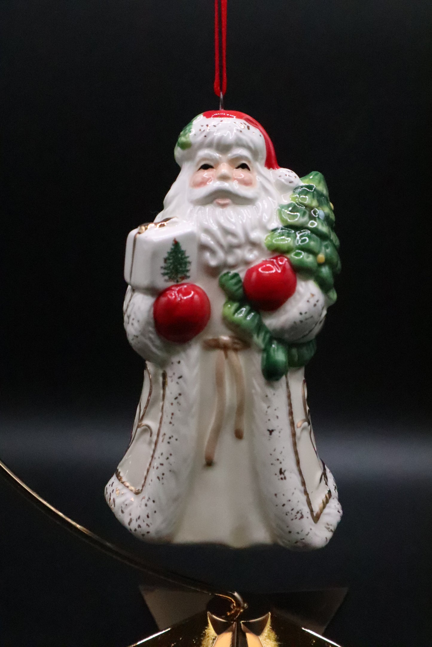 SPODE CHRISTMAS TREE SANTA ORNAMENT WITH BOX